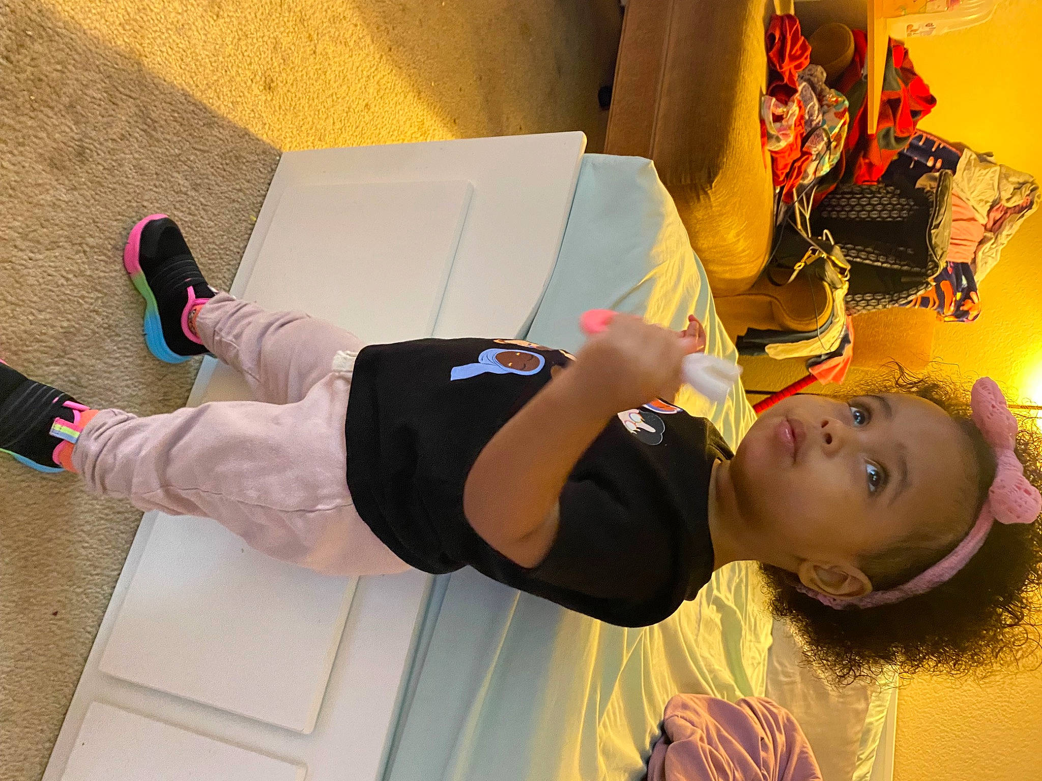 Justice joined the competition — help win amazing prizes! balance, chair, child, elbow, flooring, fun, happy, human_leg, knee, leisure, person, room, sneakers, sportswear, t_shirt, thigh, toddler, visual_arts