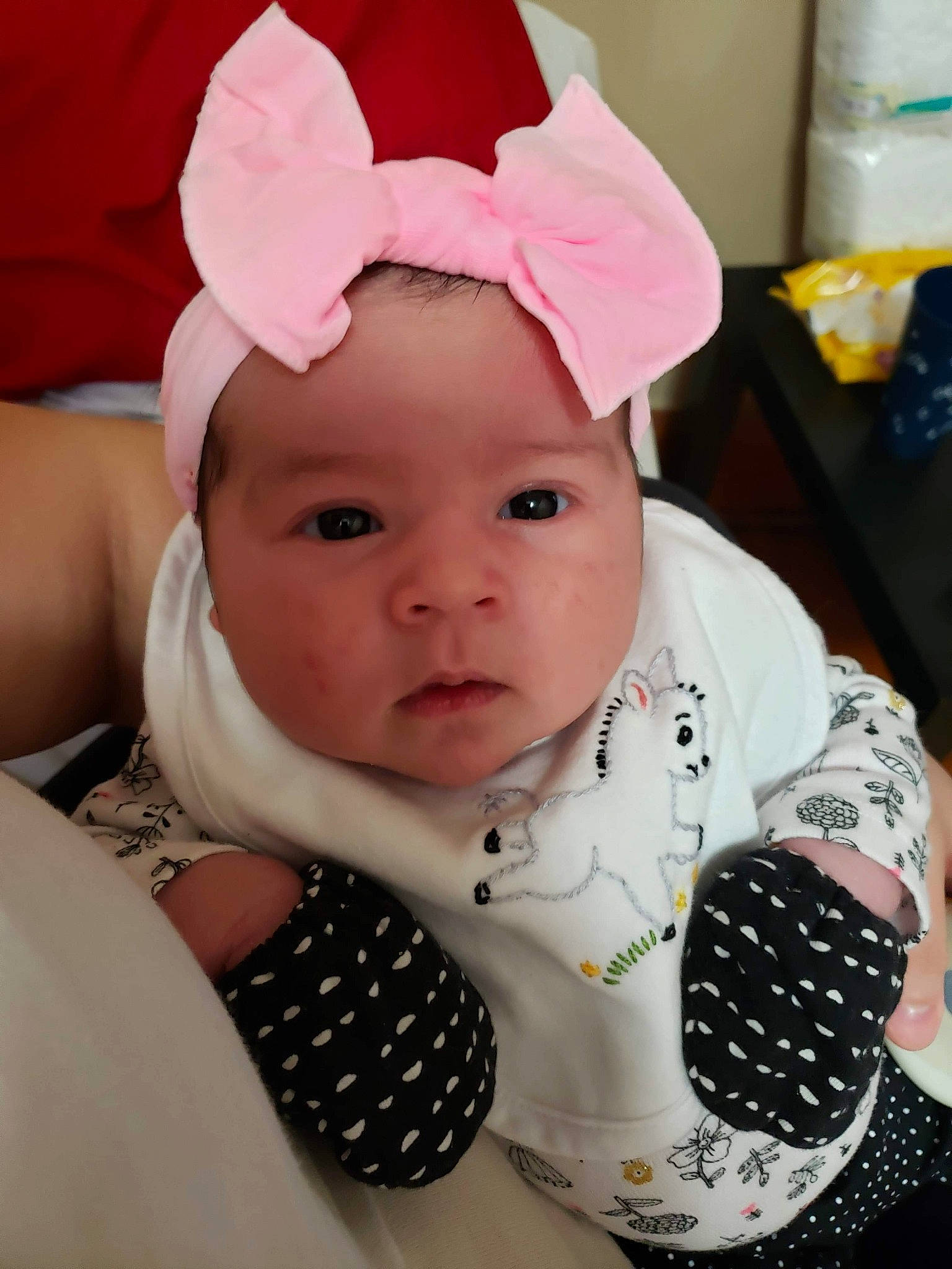 Kay'Lahni is registered to the contest to win money with this photo: baby, baby_toddler_clothing, child, ear, hair_accessory, headgear, person, pink, toddler