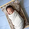 Kanan is registered to the contest to win money with this photo: newborn, baby, sleeping, swaddled, wrap, wooden_bed, blanket, knit_blanket, infant, cozy, resting, peaceful, portrait, indoor, floor, wood, cute, child, wrapped, tiny_bed
