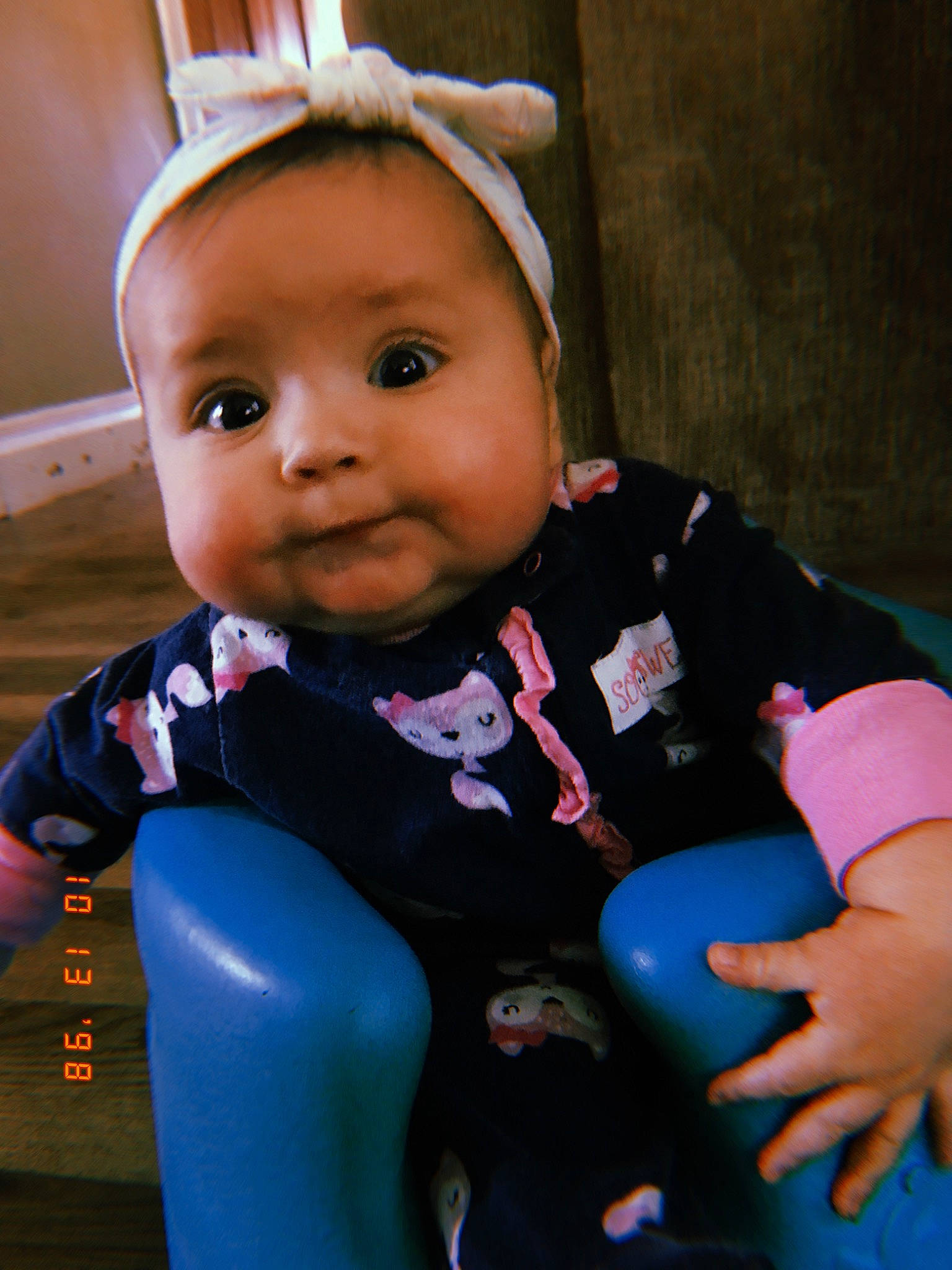 Alianna is registered to the contest to win money with this photo: baby, baby_products, baby_toddler_clothing, cheek, child, cool, ear, eye, finger, hair_accessory, happy, head, headband, headgear, iris, lip, person, pink, product, skin