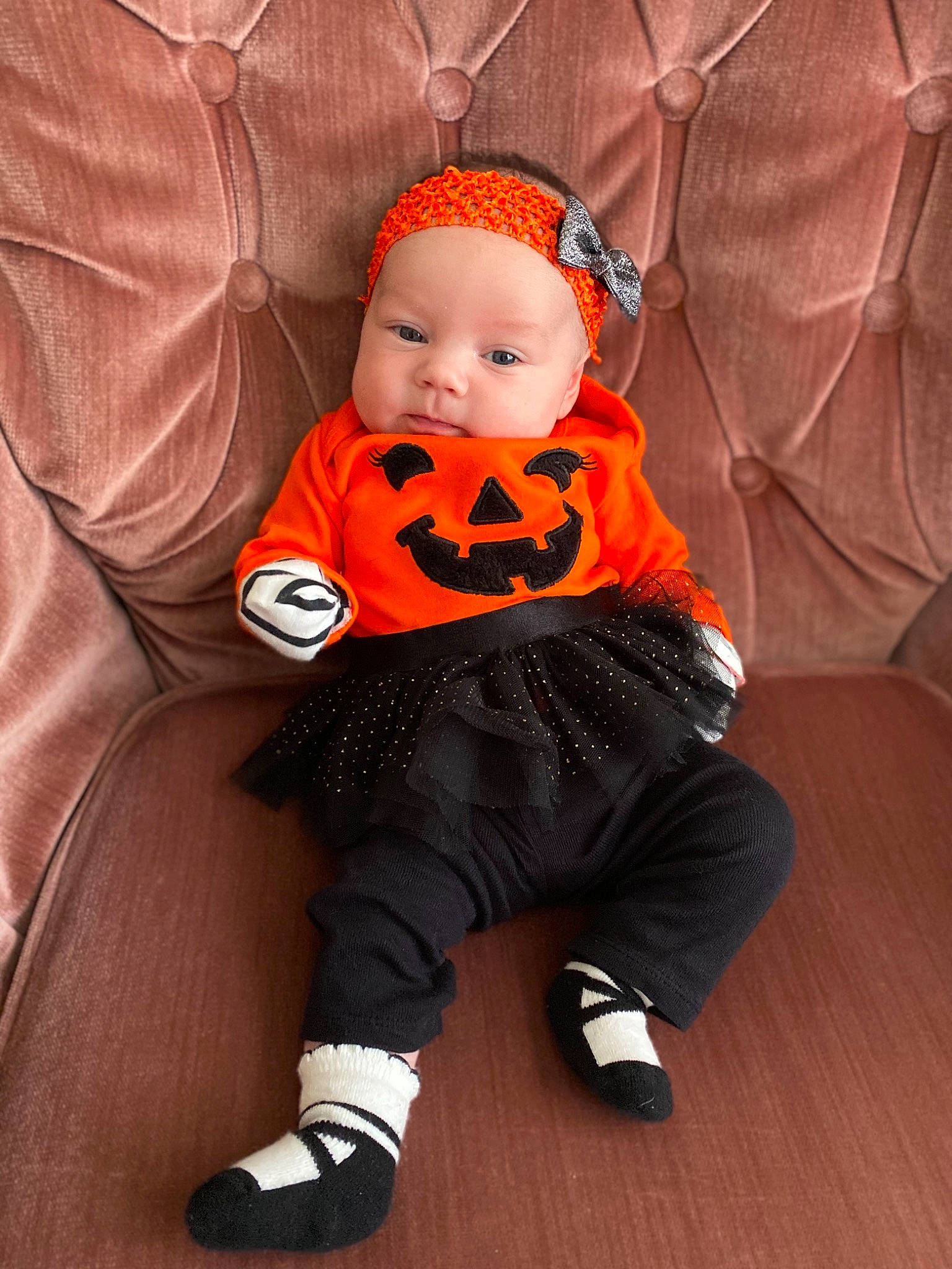 Amiya joined the competition — help win amazing prizes! baby, cheek, child, costume, doll, orange, person, toddler, toy