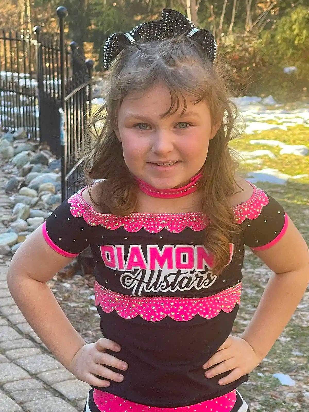 Nevada joined the competition — help win amazing prizes! chest, child, cool, face, fence, goggles, grass, hair, hairstyle, happy, head, joy, lip, person, pink, plant, sleeve, smile, sunglasses, t_shirt