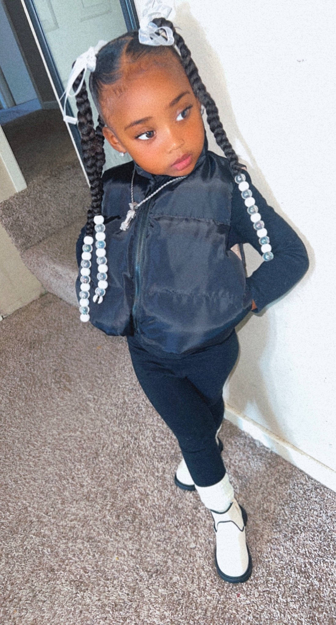 Italie joined the competition — help win amazing prizes! black_hair, child, denim, doll, electric_blue, eyelash, fashion_accessory, fashion_design, headgear, human_leg, knee, lip, pattern, person, sleeve, sportswear, t_shirt, thigh, toy, waist