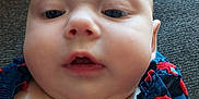 Maja joined the competition — help win amazing prizes! baby, blue, child, chubby_cheeks, closeup, clothing, couch, cute, expression, face, head, indoors, infant, person, portrait, red, ruffles, skin, texture, young