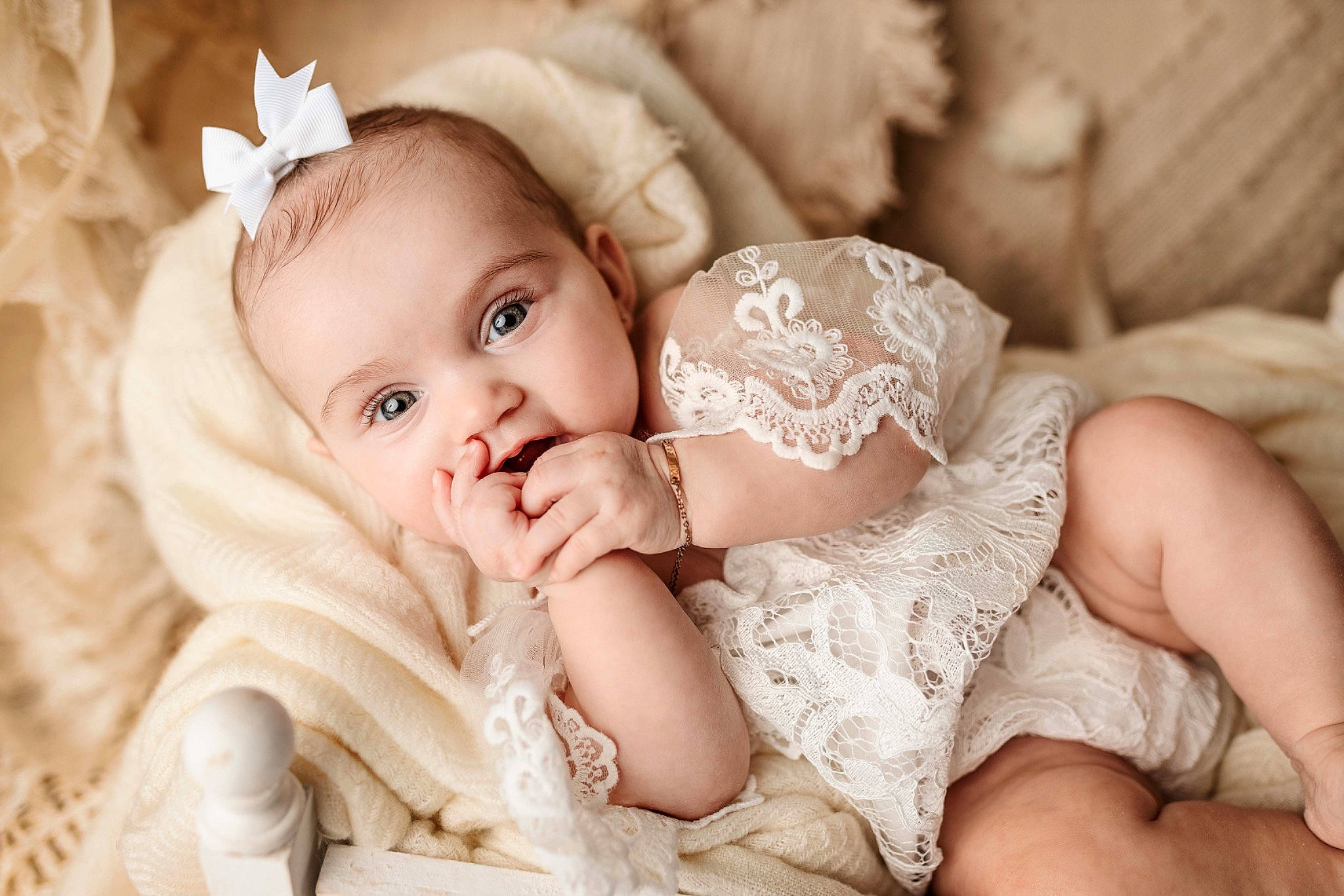 Avani joined the competition — help win amazing prizes! baby, baby_toddler_clothing, cheek, child, comfort, eye, face, facial_expression, finger, flash_photography, gesture, hair_accessory, happy, headgear, headpiece, iris, jewellery, person, skin, smile