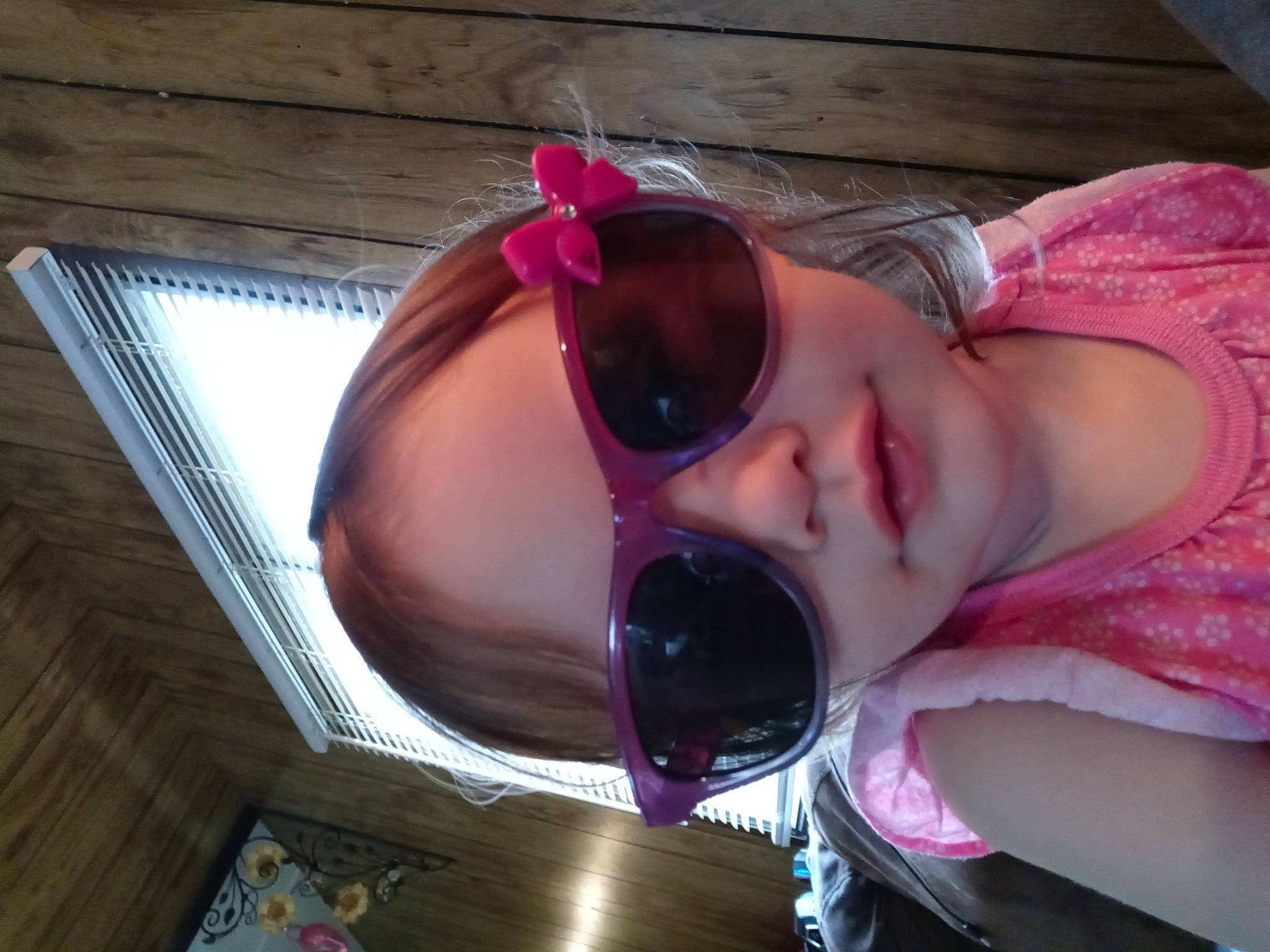 Aurora joined the competition — help win amazing prizes! child, ear, eyelash, eyewear, fun, glasses, goggles, headgear, human_body, lip, magenta, mouth, nose, person, personal_protective_equipment, pink, purple, sunglasses, toddler, vision_care