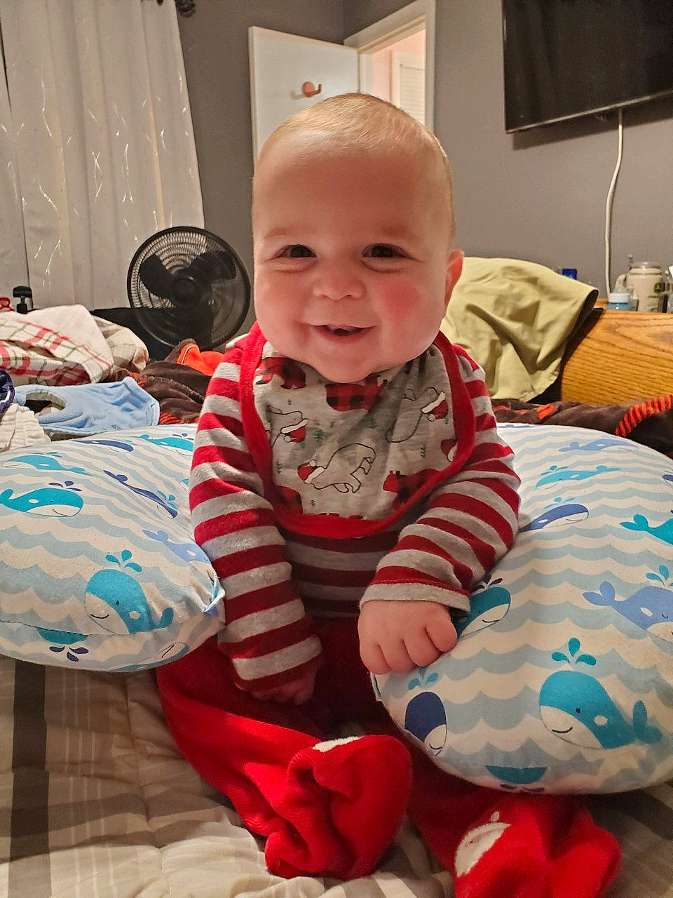 Killian joined the competition — help win amazing prizes! baby, baby_toddler_clothing, cheek, child, comfort, eye, flooring, fun, happy, head, human_body, joy, leg, pattern, people, person, pink, skin, sleeve, smile