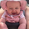 Raelyn is registered to the contest to win money with this photo: baby, child, pink_hat, sunhat, smiling, outdoor, sunlight, happy, person, infant, cute, clothing, summer, nature, face, arms, parent, holding, portrait, daylight