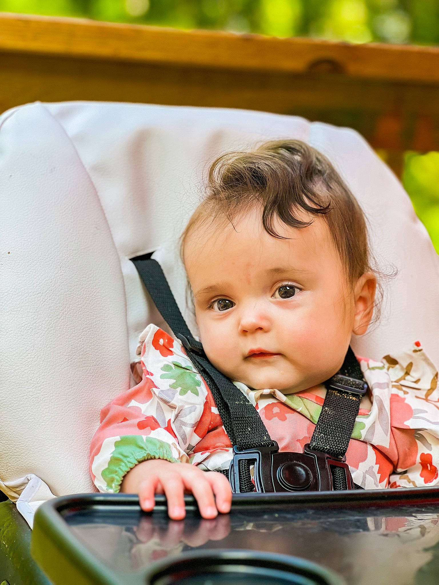 Everlee is registered to the contest to win money with this photo: auto_part, baby, baby_carriage, baby_in_car_seat, baby_products, baby_safety, baby_toddler_clothing, car_seat, chair, cheek, child, comfort, grass, happy, person, portrait_photography, sitting, steering_wheel, toddler