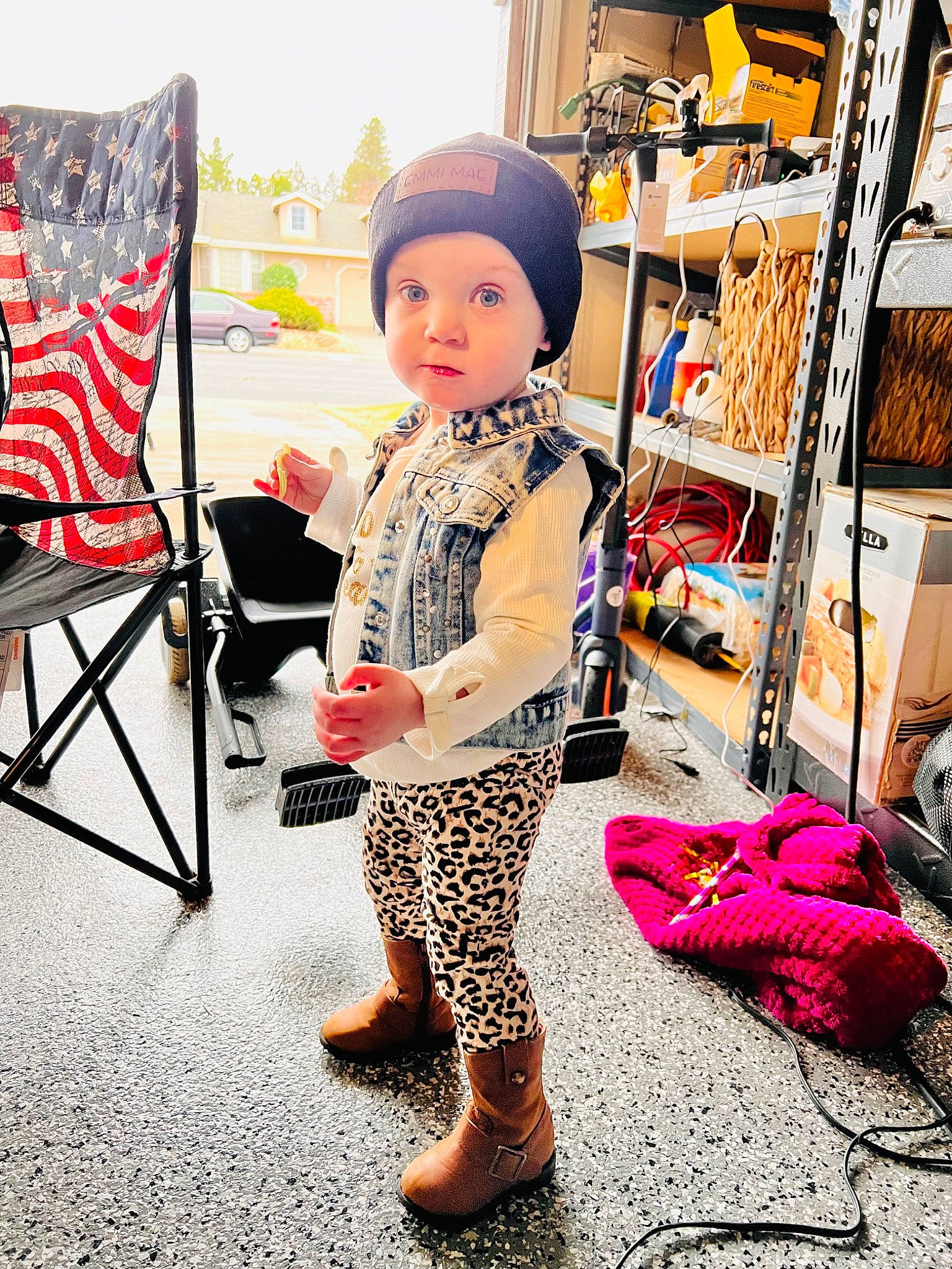 Emmi joined the competition — help win amazing prizes! backpack, bag, carpet, child, eyewear, fashion, fashion_accessory, fashion_design, flooring, fur, headwear, leisure, luggage_and_bags, pattern, person, plaid, room, shelf, sitting, toy