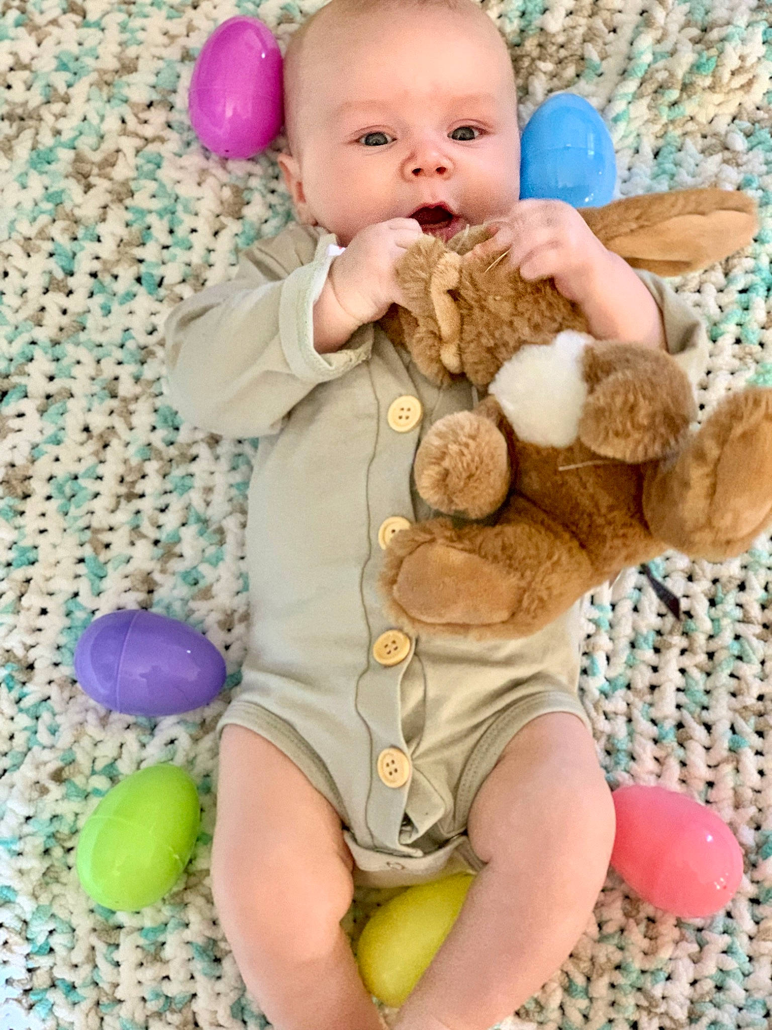 Casey joined the competition — help win amazing prizes! baby, baby_toddler_clothing, beauty, blue, cheek, child, eye, facial_expression, finger, fun, happy, person, photograph, pink, skin, snapshot, textile, toddler, toy, white