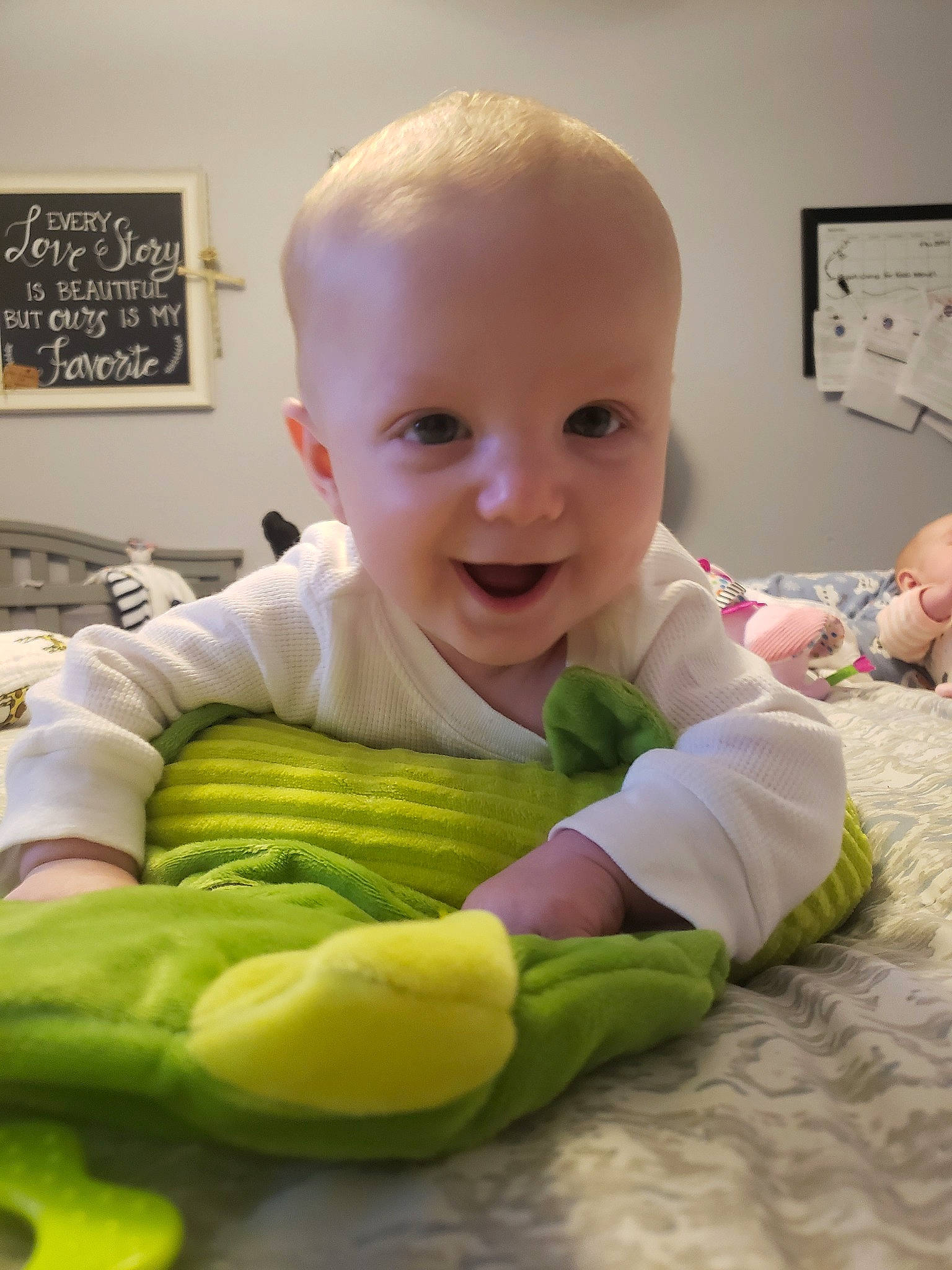 David joined the competition — help win amazing prizes! baby, cheek, child, eye, face, finger, head, leg, mouth, nose, person, play, room, sitting, skin, smile, toddler, tummy_time