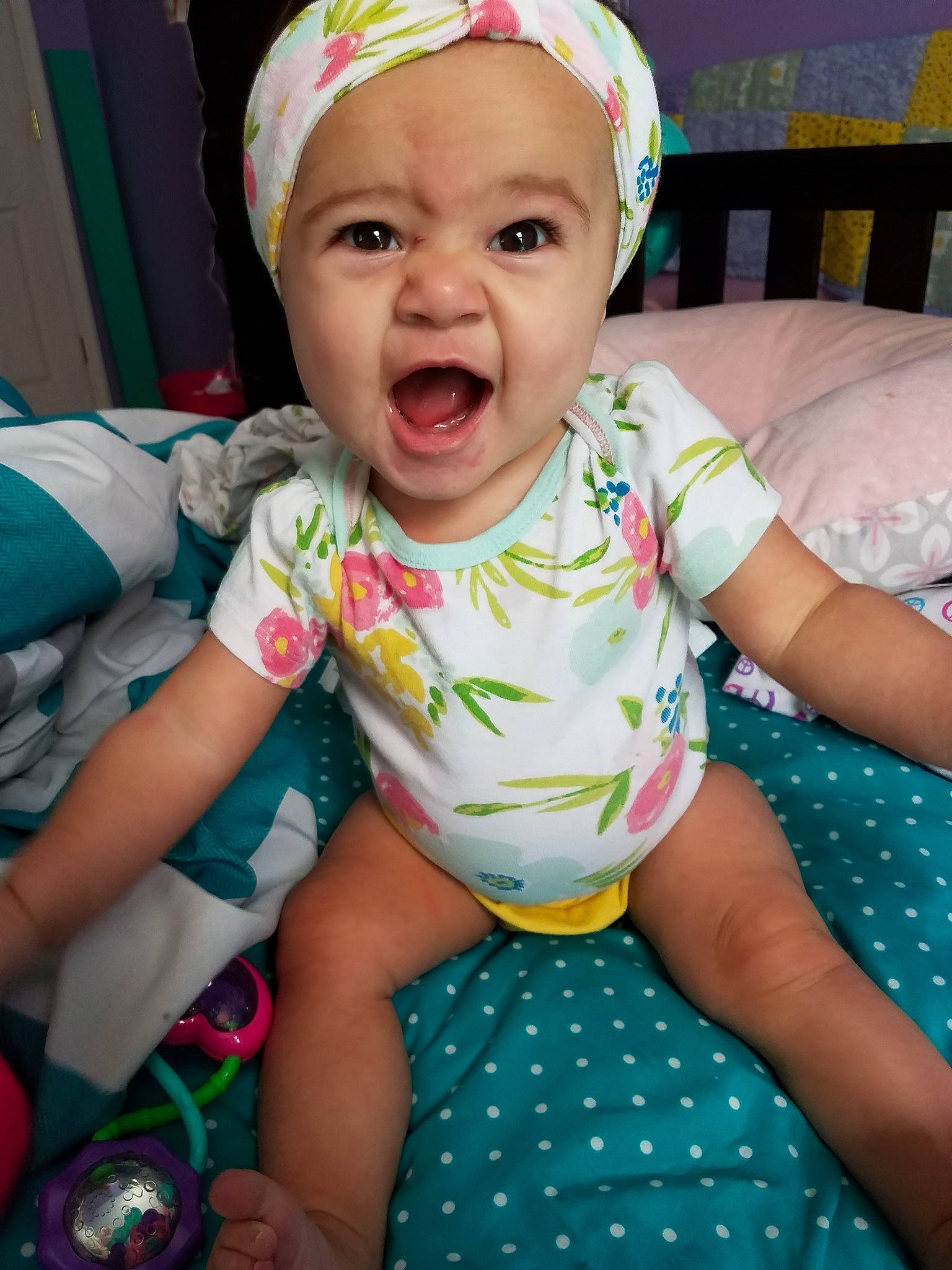 Ariah joined the competition — help win amazing prizes! baby, baby_toddler_clothing, cheek, child, facial_expression, hair_accessory, happy, head, headgear, person, play, skin, smile, toddler