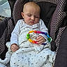 𝕃𝕠𝕣𝕖𝕟𝕖 joined the competition — help win amazing prizes! baby, sleeping, car_seat, blanket, toy, child, infant, peaceful, closed_eyes, hand, white_clothing, colorful_toy, seatbelt, indoors, portrait, cute, resting, soft_light, comfort, nap