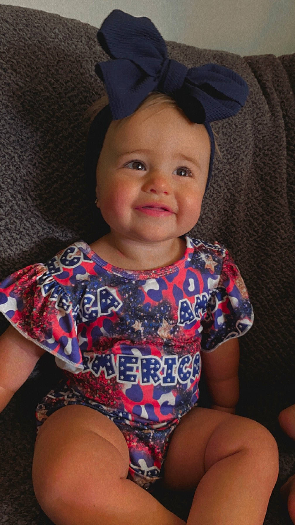 Kaisley joined the competition — help win amazing prizes! baby_toddler_clothing, blue, cap, cheek, chin, eye, finger, head, human_body, iris, joy, knee, lip, neck, organ, person, skin, sleeve, smile, standing