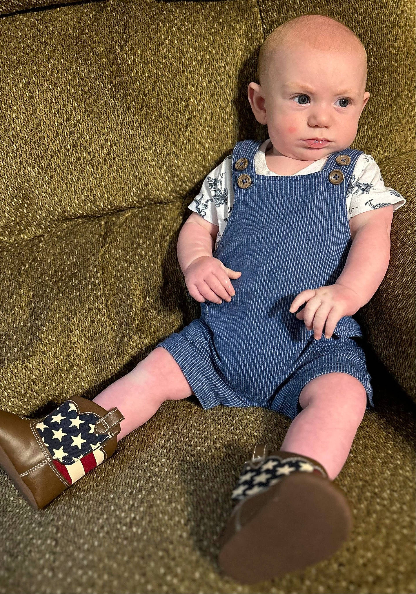 Dean joined the competition — help win amazing prizes! baby, baby_toddler_clothing, carmine, child, electric_blue, finger, flooring, foot, human_leg, joint, knee, leg, pattern, person, sitting, sleeve, sock, textile, thigh, toddler