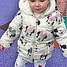 Marianna a rejoint le concours — aidez-le/la à gagner de superbes lots ! child, toddler, jacket, minnie_mouse, hooded_jacket, heart_pattern, leggings, white_shoes, outdoor, playground, purple_surface, curly_hair, cute, winter_clothing, zipper, standing, person, young_child, fashion, casual