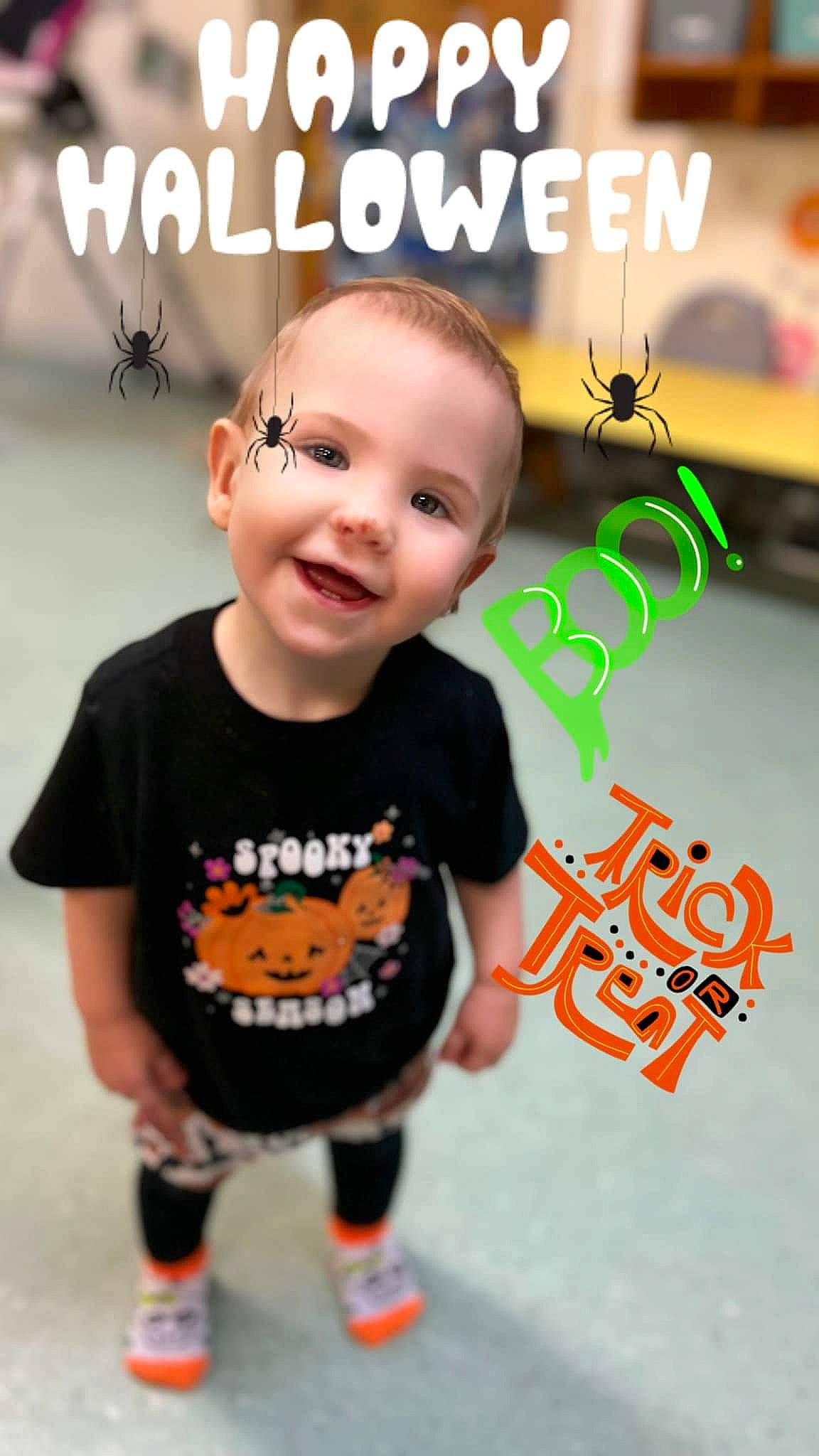 Rori joined the competition — help win amazing prizes! advertising, baby, baby_toddler_clothing, child, cool, facial_expression, flash_photography, flooring, font, fun, graphics, happy, joy, logo, orange, person, photo_caption, sleeve, smile, t_shirt