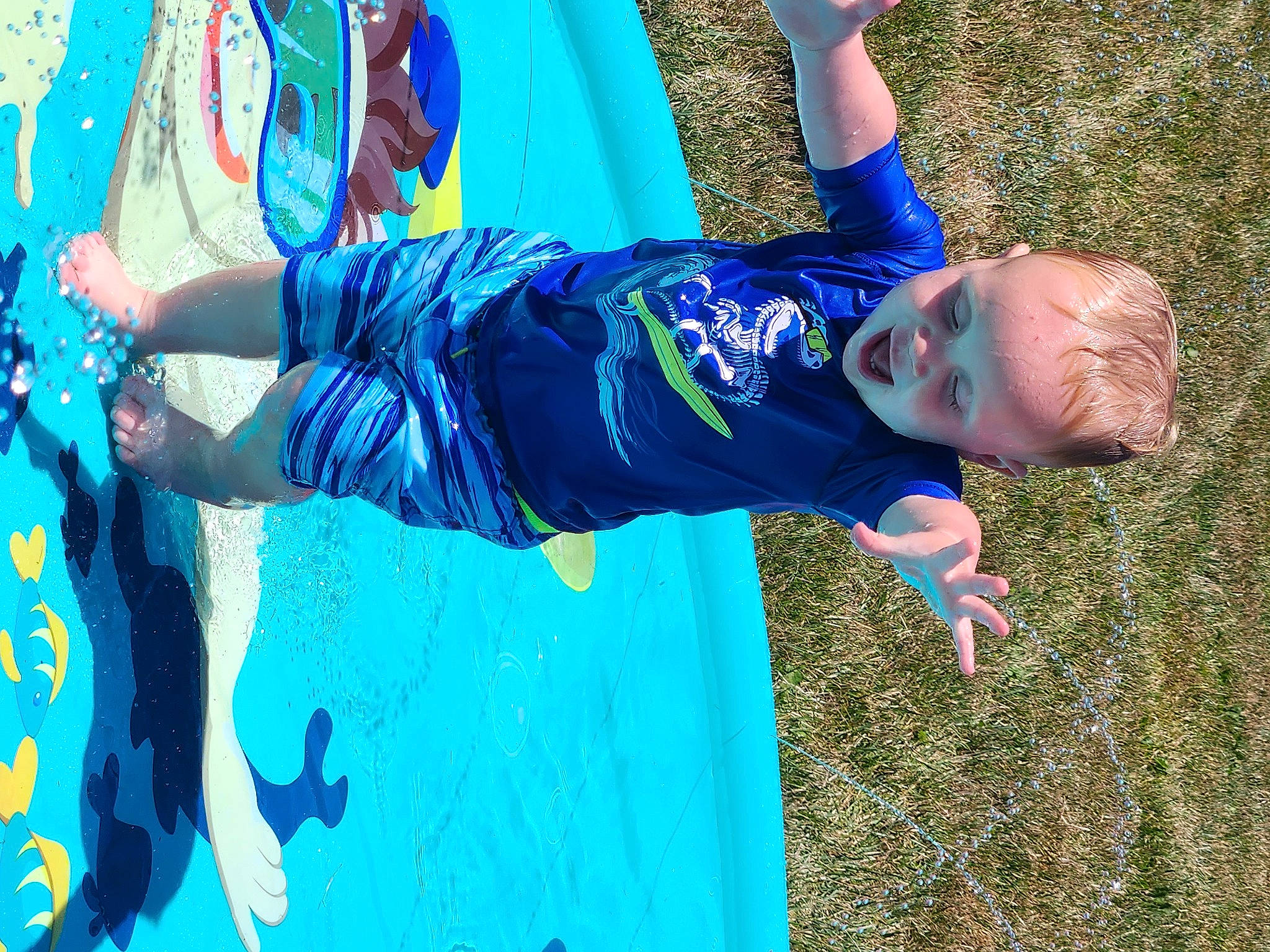 Chase joined the competition — help win amazing prizes! blue, child, competition, competition_event, electric_blue, entertainment, event, fun, grass, happy, leisure, people_in_nature, performing_arts, person, play, recreation, shorts, sports, sportswear, street_dance