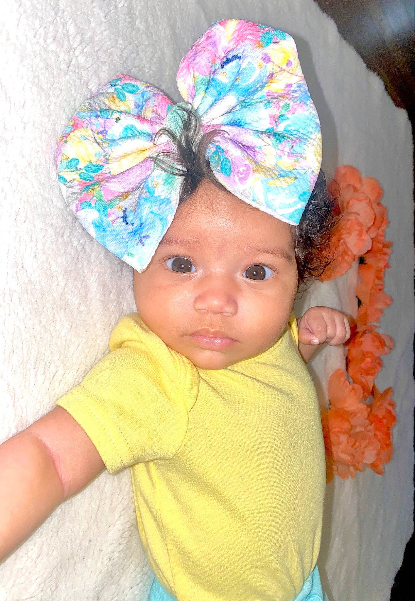 Alani joined the competition — help win amazing prizes! baby, baby_toddler_clothing, blue, cap, cheek, child, comfort, eye, fashion_accessory, happy, head, headgear, headwear, human_body, linens, magenta, nose, person, pink, sleeve