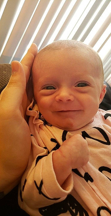Hadleigh is registered to the contest to win money with this photo: baby, cheek, child, ear, eye, face, facial_expression, finger, forehead, gesture, hand, head, joy, lip, mouth, nail, nose, person, skin, smile
