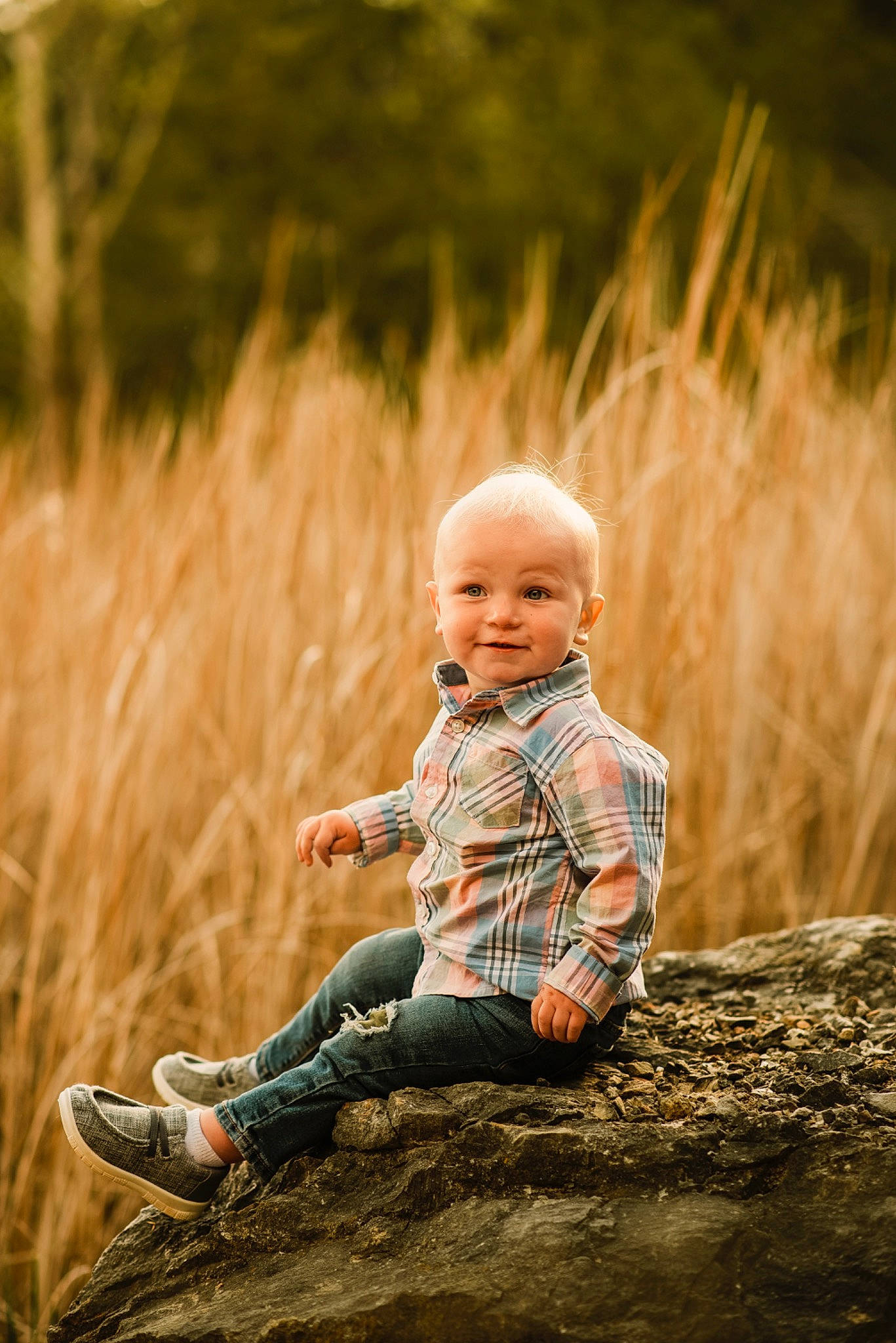 Gavin joined the competition — help win amazing prizes! baby, child, flash_photography, forest, fun, grass, grass_family, grassland, happy, joy, landscape, people_in_nature, person, plant, portrait_photography, prairie, sitting, soil, sunlight, toddler