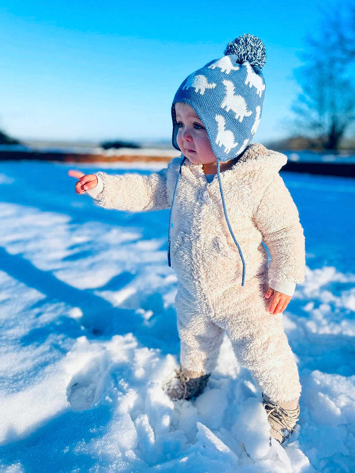 Jackson joined the competition — help win amazing prizes! baby, babylaughing, bonnet, cap, clothing, coat, face, happy, hat, head, jacket, nature, outdoors, pants, person, photography, portrait, snow, snowballfight, winter