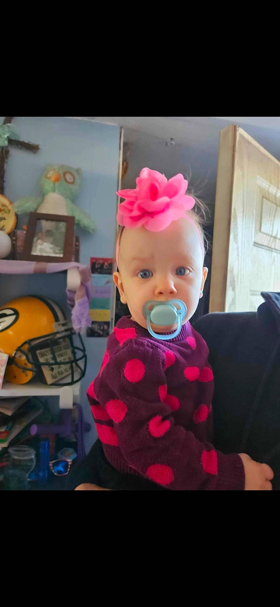 Amelia joined the competition — help win amazing prizes! baby, baby_products, baby_toddler_clothing, baby_toys, child, fun, happy, headpiece, magenta, party_supply, person, personal_protective_equipment, picture_frame, pink, play, room, selfie, sitting, sleeve, toddler