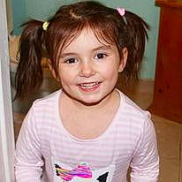 Lennon joined the competition — help win amazing prizes! bangs, blond, brown_hair, cheek, child, ear, eyelash, forehead, hair, happy, iris, jaw, joy, neck, nose, person, pleased, sleeve, smile, t_shirt