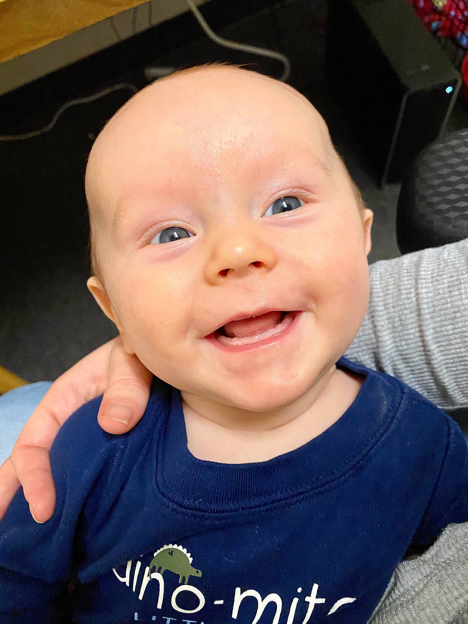Everette is registered to the contest to win money with this photo: baby, baby_laughing, baby_making_funny_faces, cheek, child, chin, eye, eyebrow, face, facial_expression, forehead, happy, head, laugh, lip, mouth, nose, person, skin, smile