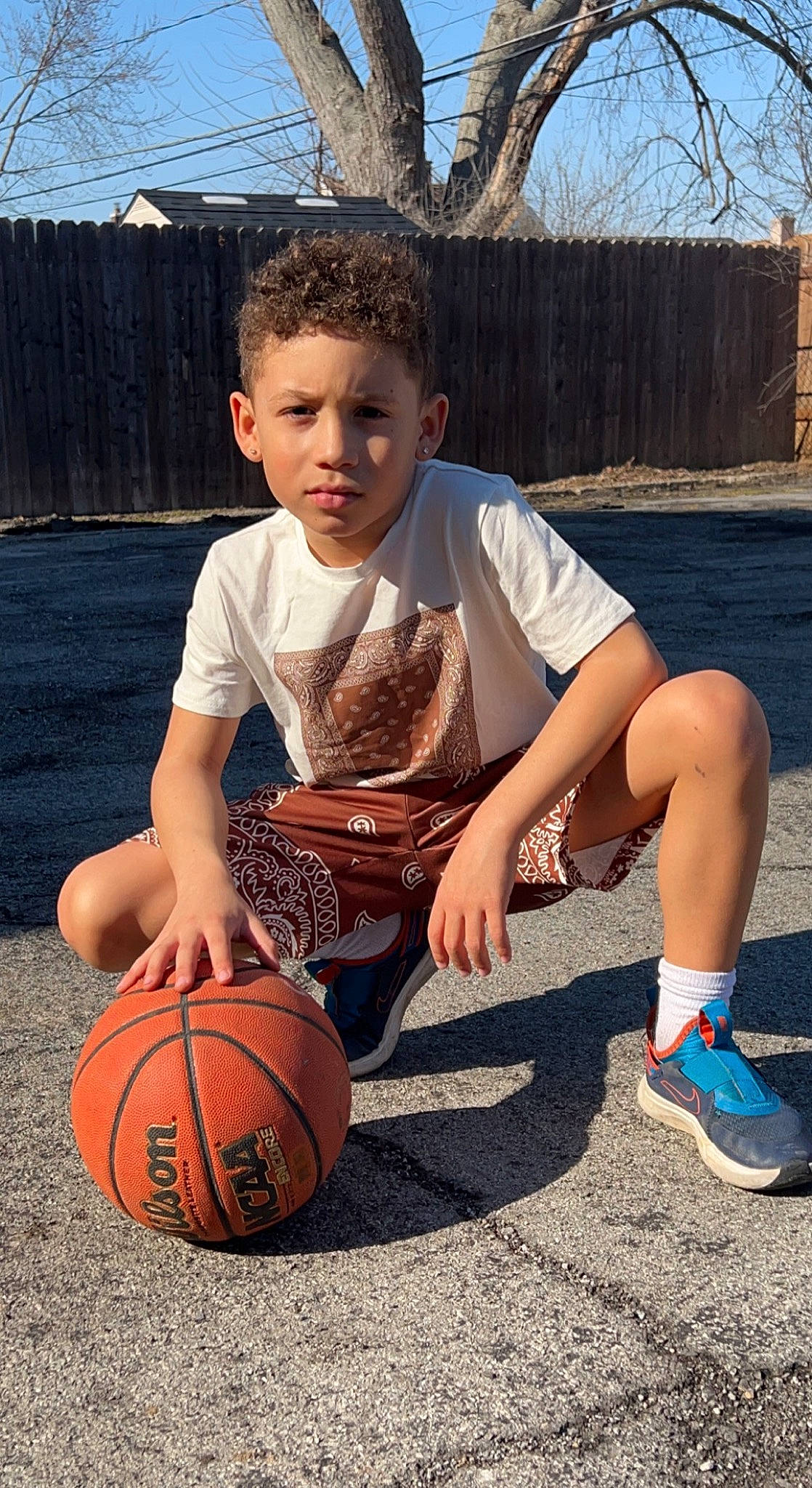 Kaiden joined the competition — help win amazing prizes! arm, ball, basketball, child, fun, grass, hand, happy, human, leisure, muscle, people_in_nature, person, shorts, sky, sneakers, sports_equipment, sports_toy, t_shirt, thumb