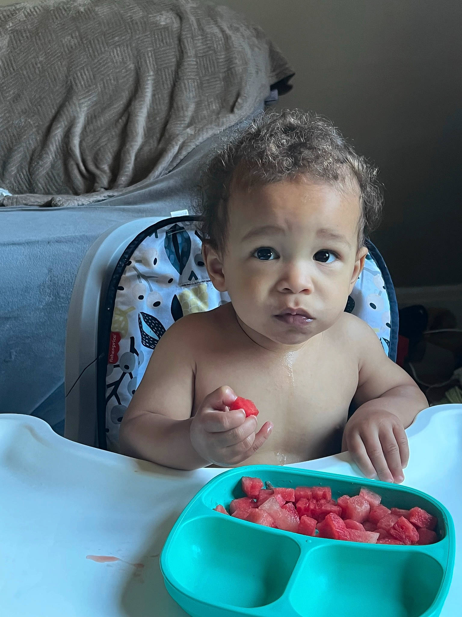 Kory is registered to the contest to win money with this photo: baby, bowl, candy, child, confectionery, dessert, flooring, food, fun, happy, ingredient, mouth, person, play, room, sitting, sweetness, tableware, toddler