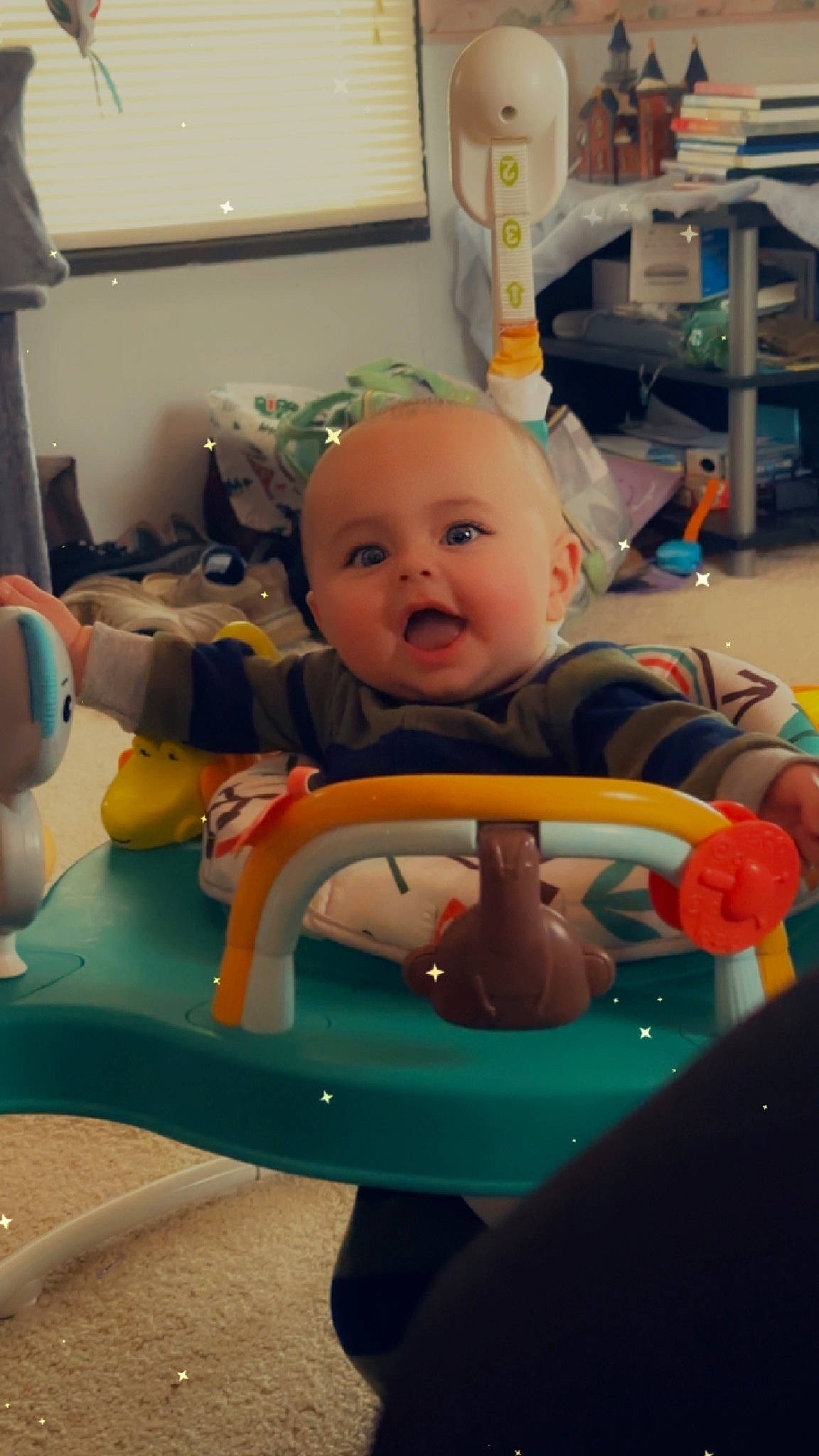 Brantley joined the competition — help win amazing prizes! baby, baby_playing_with_toys, baby_products, baby_toddler_clothing, baby_toys, child, fun, happy, leisure, people, person, plastic, play, product, riding_toy, room, sitting, smile, toddler, toy