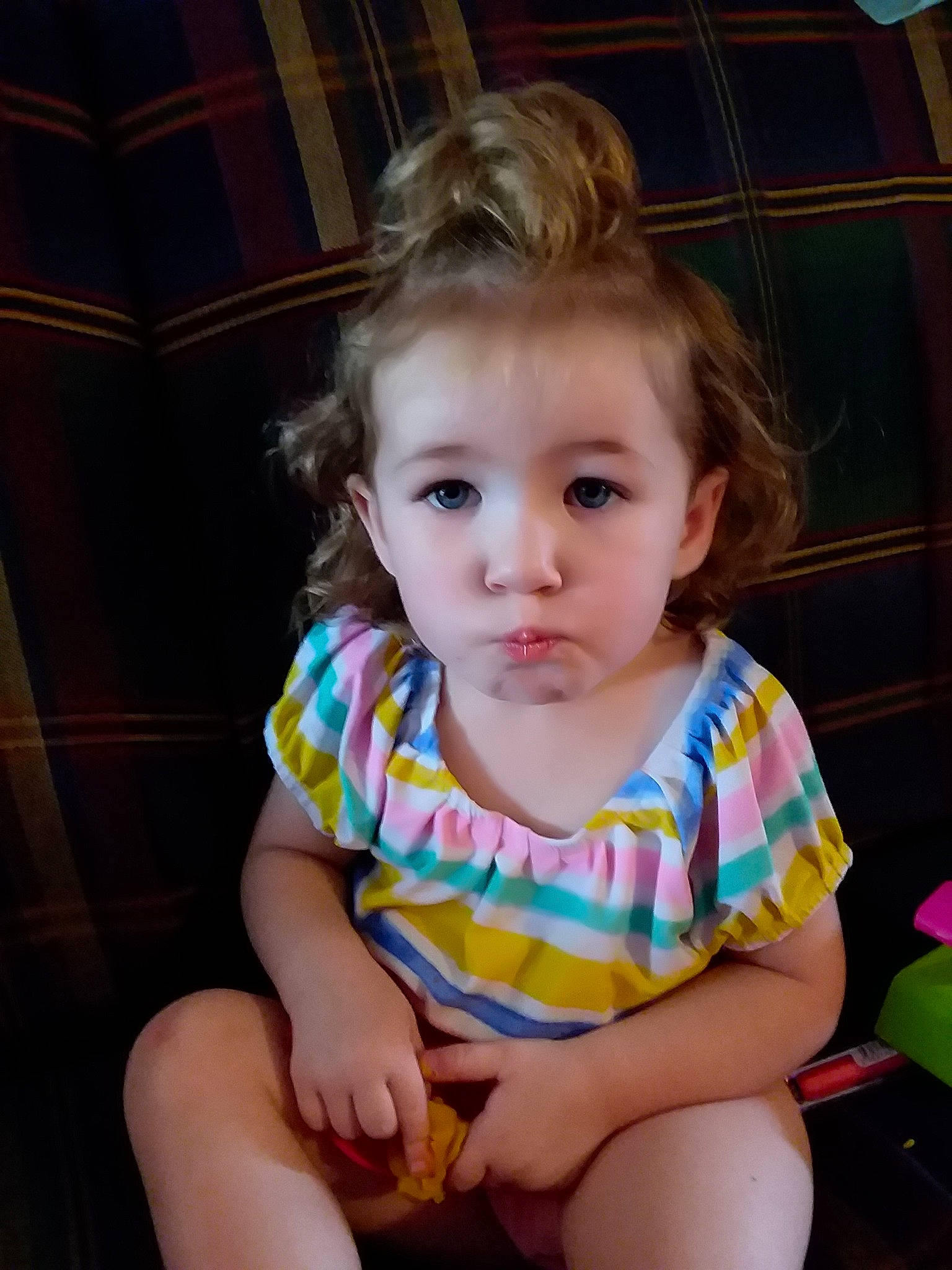 Jewel joined the competition — help win amazing prizes! baby, beauty, blond, cheek, child, chin, ear, eye, face, fun, hair, hairstyle, head, iris, leg, lip, person, sitting, skin, smile