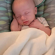 Richard joined the competition — help win amazing prizes! baby, newborn, sleeping, infant, portrait, blanket, baby_seat, patterned_fabric, cozy, peaceful, indoors, resting, closed_eyes, face, hands, head, clothing, soft_lighting, vertical_photo, child