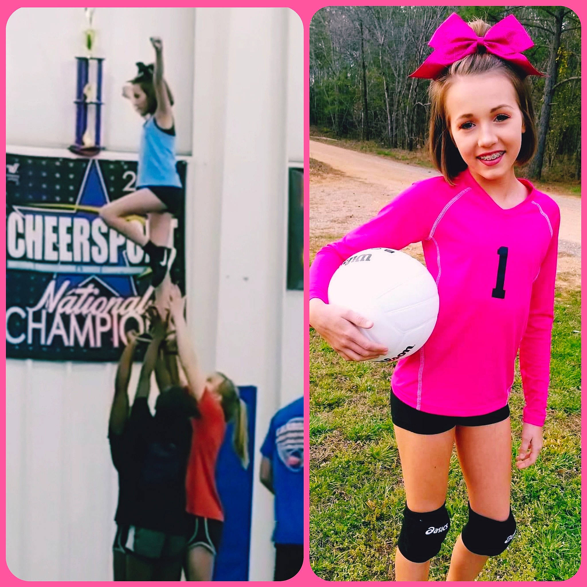 Alex is registered to the contest to win money with this photo: arm, ball, competition_event, fashion_accessory, joint, joy, magenta, net, netball, person, pink, play, player, sports, sports_equipment, sportswear, team_sport, womens_football