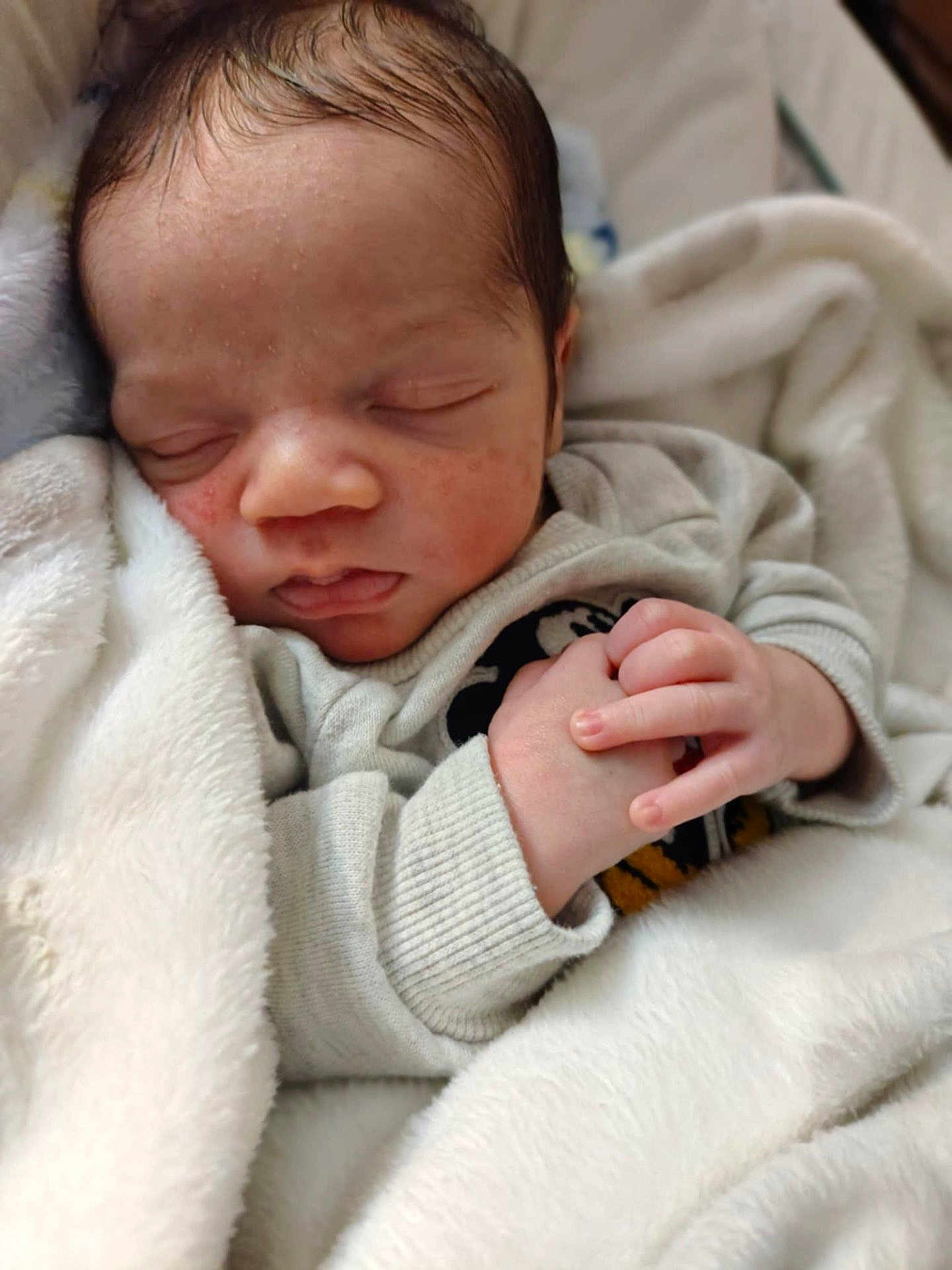 Andre joined the competition — help win amazing prizes! newborn, baby, sleeping, blanket, infant, hands, face, closeup, cozy, soft, cute, peaceful, child, portrait, resting, skin, wrapped, indoors, clothing, toddler