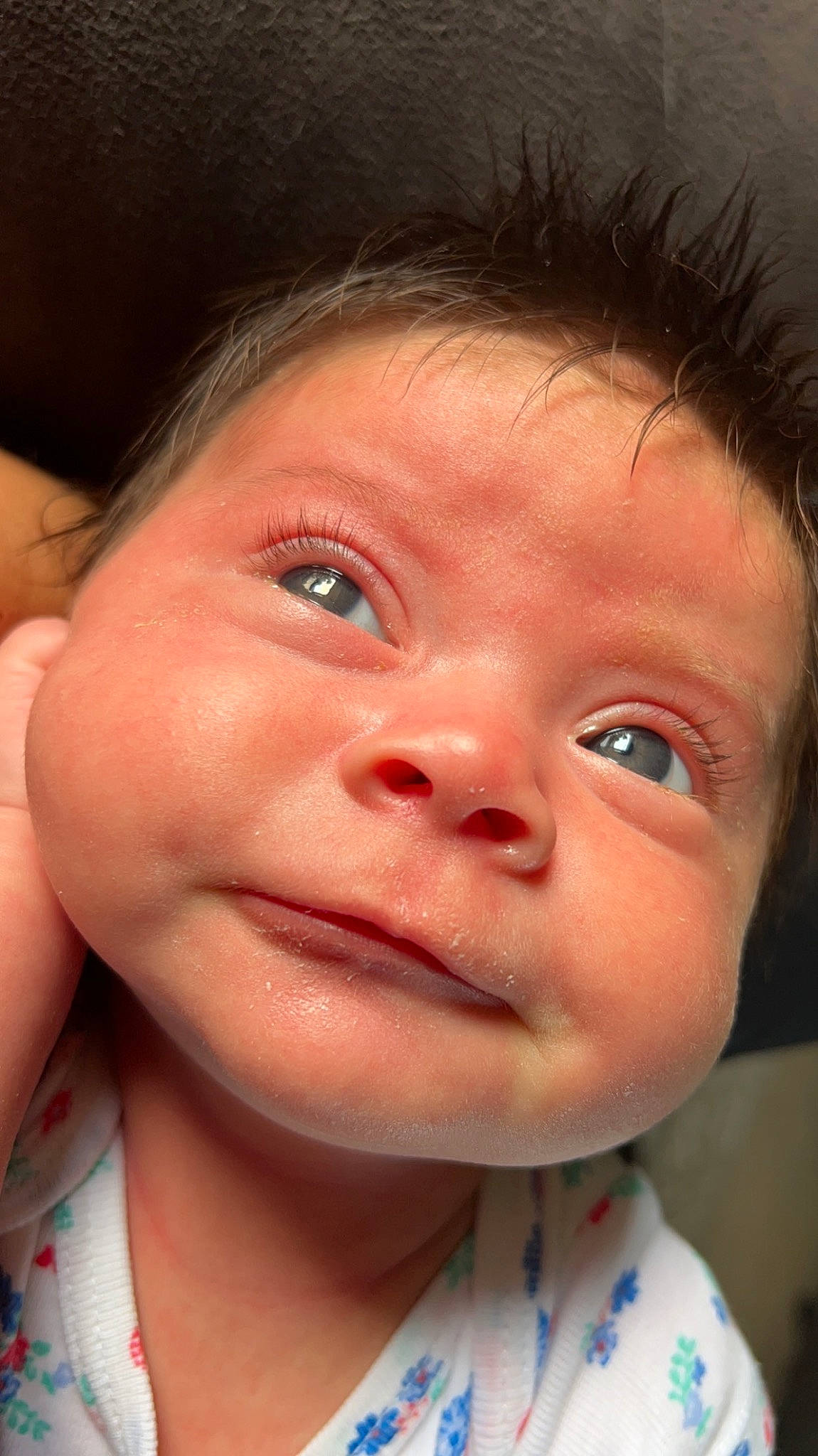 Quinn is registered to the contest to win money with this photo: baby, cheek, chin, ear, eye, eyebrow, eyelash, forehead, hairstyle, happy, head, iris, jaw, lip, mouth, neck, nose, person, skin, toddler