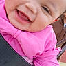 Carmine is registered to the contest to win money with this photo: baby, child, closeup, cute, daylight, face, fun, grass, happy, jacket, outdoor, park, person, pink_jacket, playground, portrait, smiling, swing, teeth, young_child