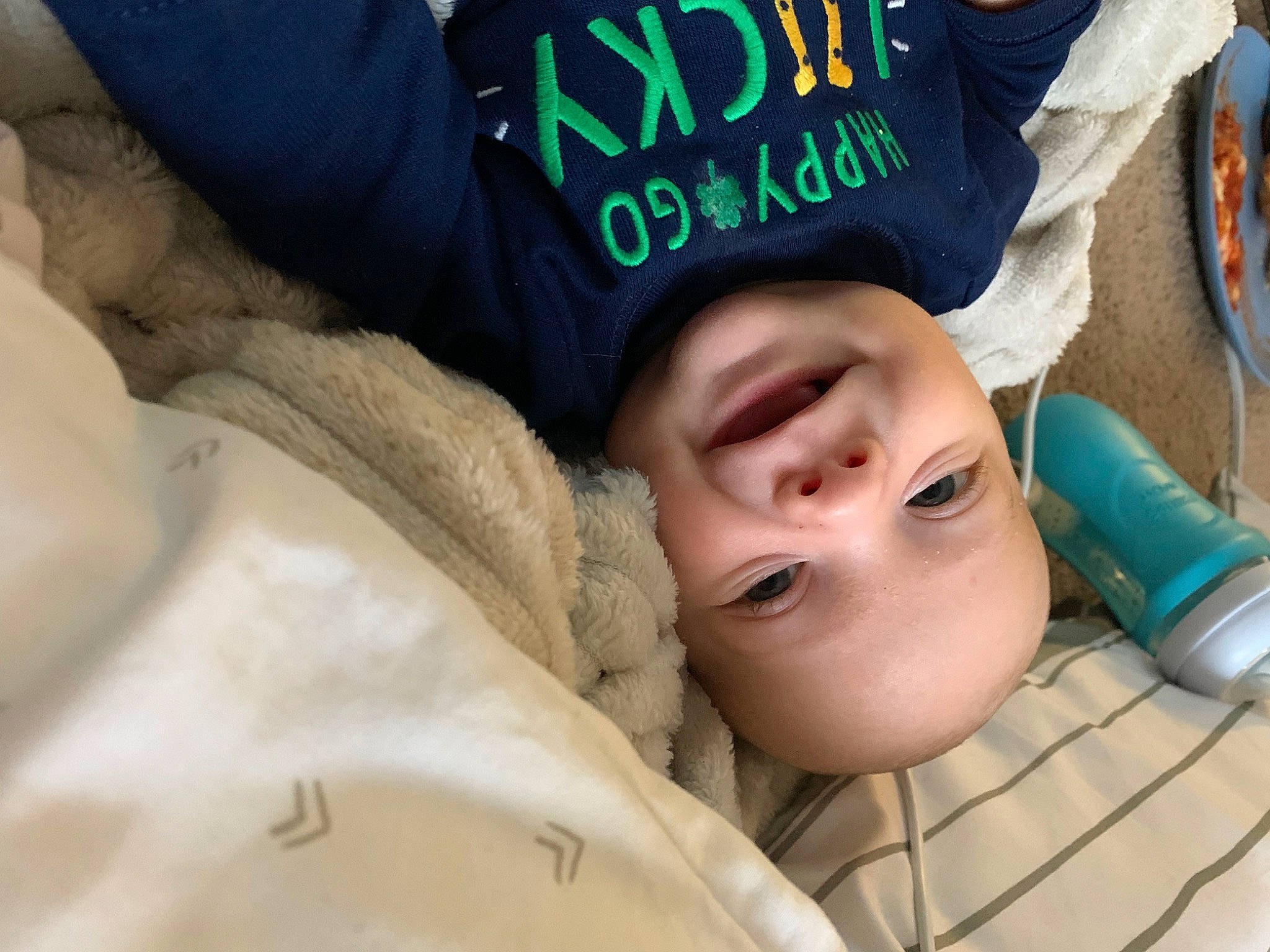 Boone joined the competition — help win amazing prizes! baby, baby_products, cap, cheek, child, comfort, eye, eyebrow, eyelash, face, fun, grass, happy, linens, lip, nose, person, plant, smile, toddler