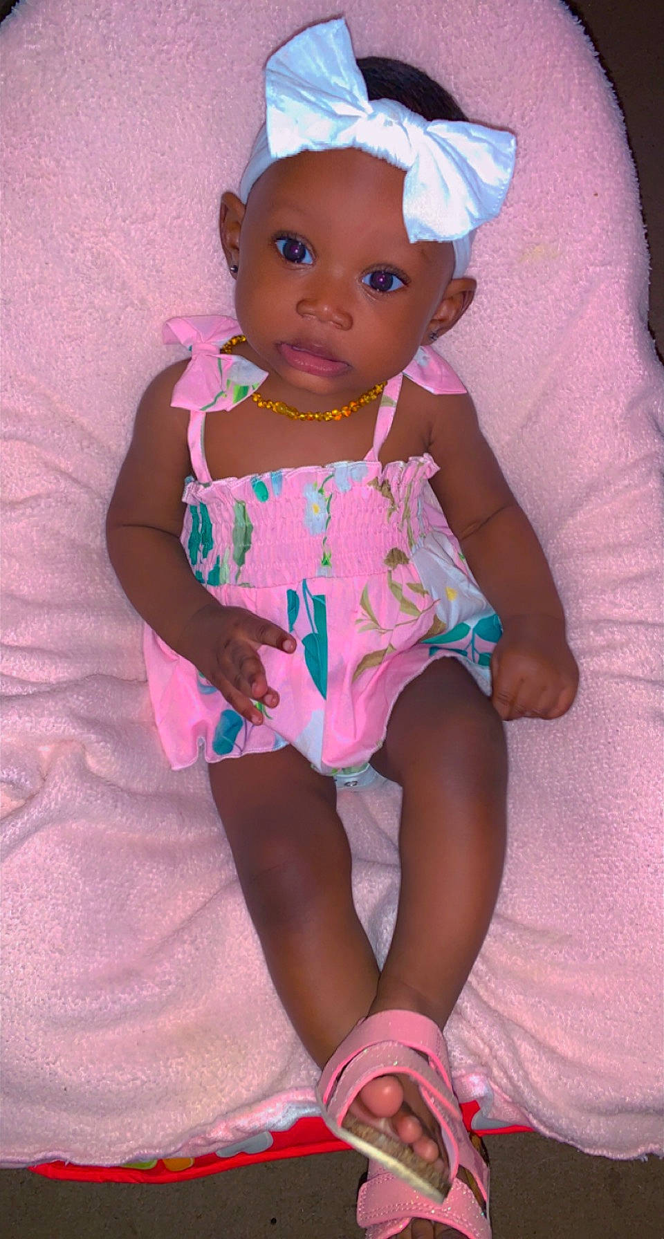 Kayla is registered to the contest to win money with this photo: baby_toddler_clothing, beauty, cheek, child, cool, dress, finger, happy, head, human_leg, lip, magenta, mouth, pink, purple, skin, sleeve, thigh, toddler, white