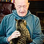Jaxx is registered to the contest to win money with this photo: animal, bookshelf, cat, closeup, comfort, compassion, elderly_person, fireplace, furniture, hand, home, hoodie, human, indoor, leather_chair, pet, portrait, seated, tabby_cat, warmth