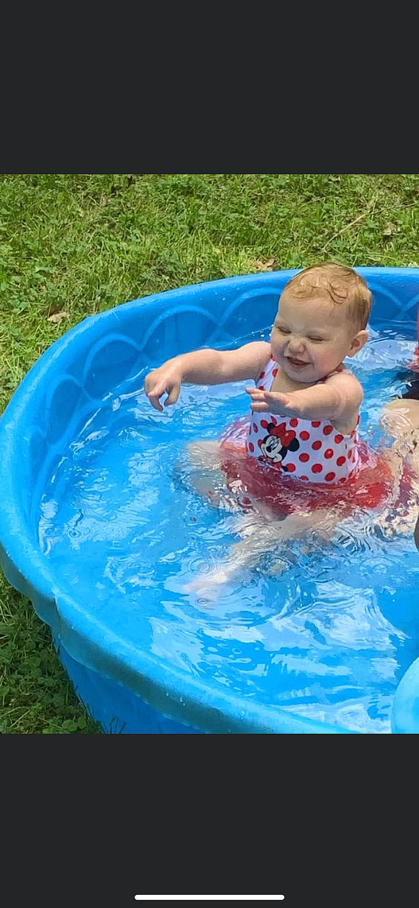 Kynslee joined the competition — help win amazing prizes! baby, baby_products, baby_toddler_clothing, bathing, child, circle, electric_blue, fluid, fun, grass, happy, inflatable, leisure, leisure_centre, person, play, recreation, smile, swimming_pool, toddler