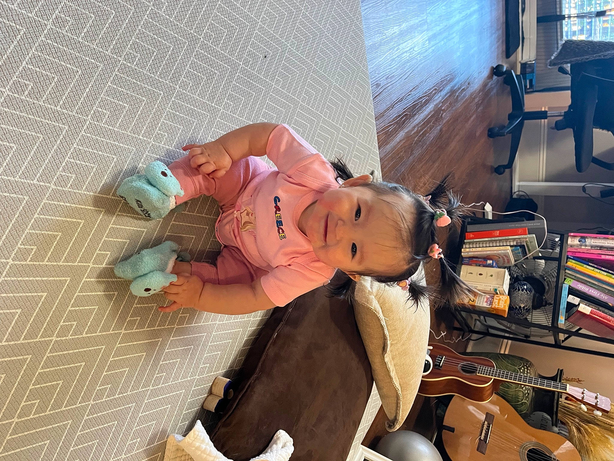 Vienna joined the competition — help win amazing prizes! abdomen, baby, baby_products, child, costume, flooring, fun, human_leg, joy, knee, lap, machine, person, room, sitting, thigh, toddler, toy