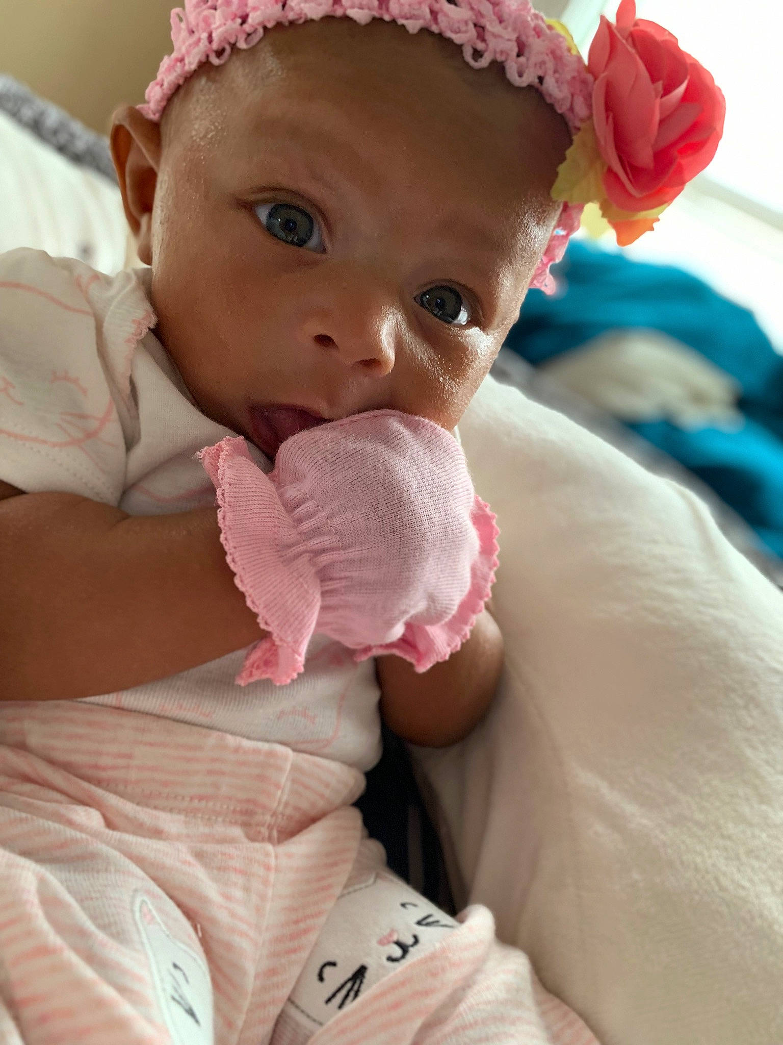 Zenobia joined the competition — help win amazing prizes! baby, bonnet, cheek, child, hair_accessory, headgear, person, pink, skin, toddler