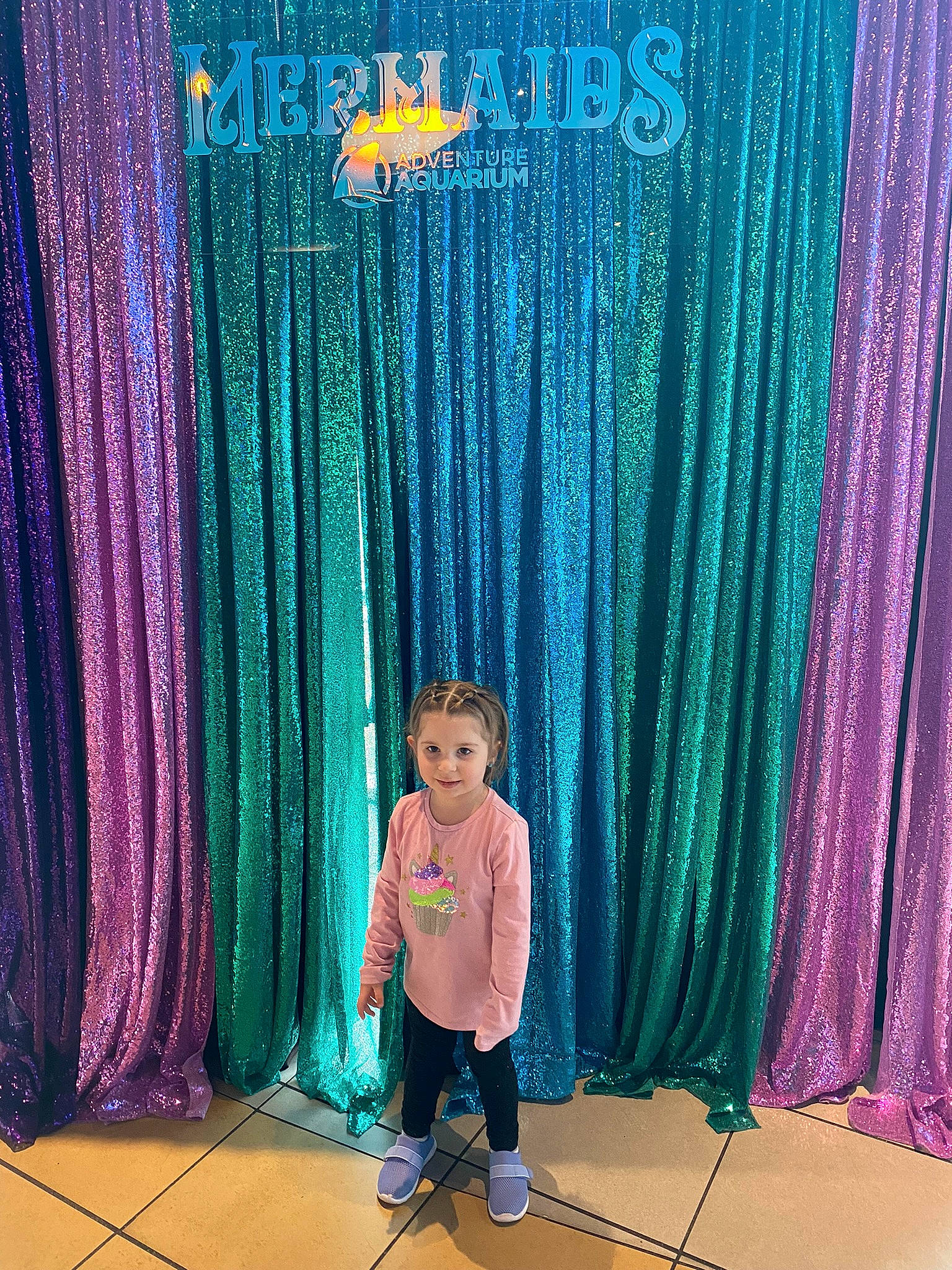 Nicole joined the competition — help win amazing prizes! aqua, beauty, curtain, decoration, electric_blue, entertainment, event, flooring, fun, interior_design, joy, leisure, line, magenta, person, product, purple, textile, toddler, tree