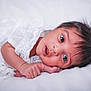 Ishwali a rejoint le concours — aidez-le/la à gagner de superbes lots ! baby, newborn, infant, face, eyes, hand, lace, blanket, white_background, soft, cute, portrait, lying_down, skin, head, hair, resting, closeup, sleepy, peaceful