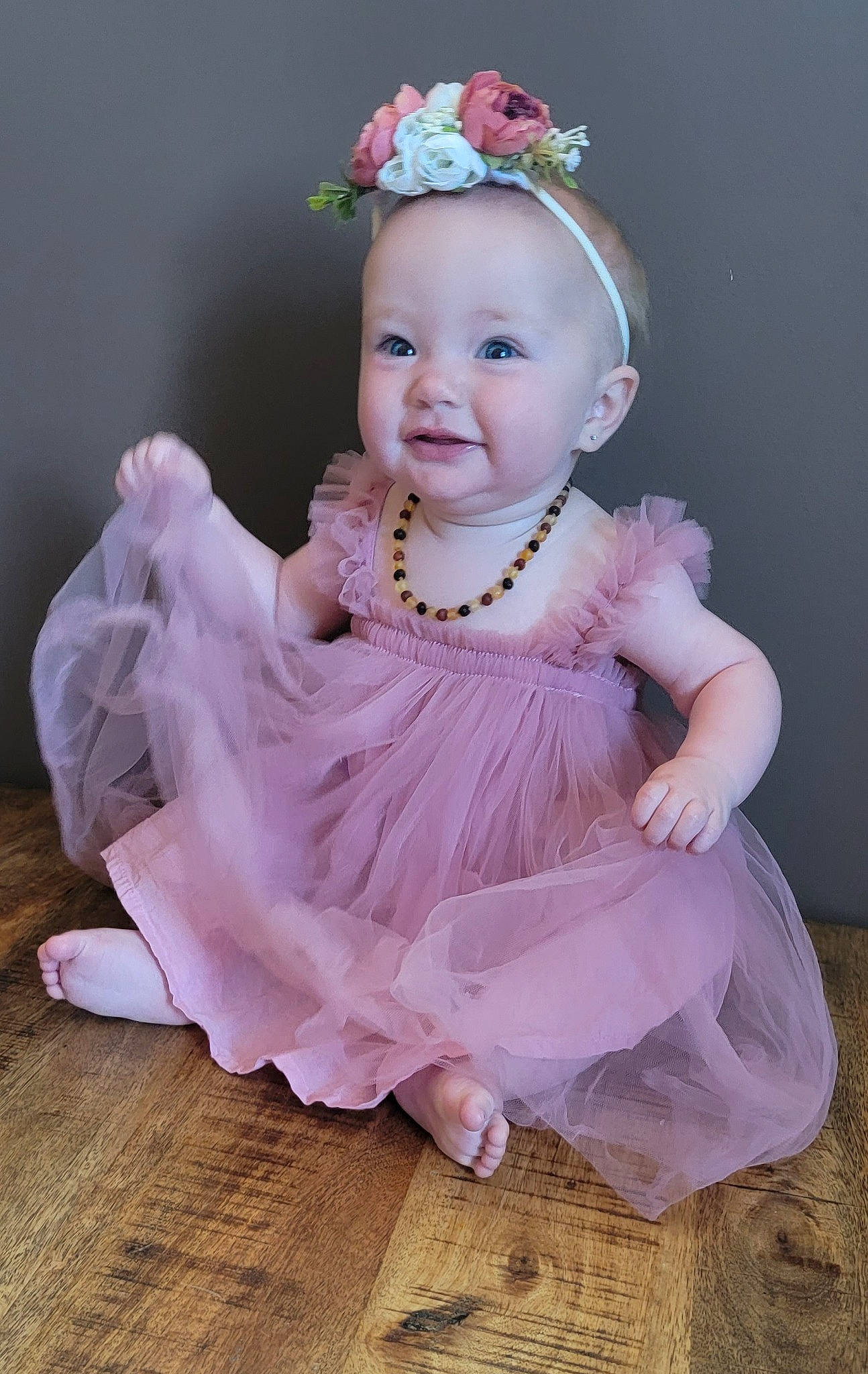 Kylie is registered to the contest to win money with this photo: art, baby_toddler_clothing, bridal_accessory, child, dress, embellishment, flash_photography, hair_accessory, happy, headband, headgear, headpiece, jewellery, joy, magenta, person, pink, purple, sleeve, smile