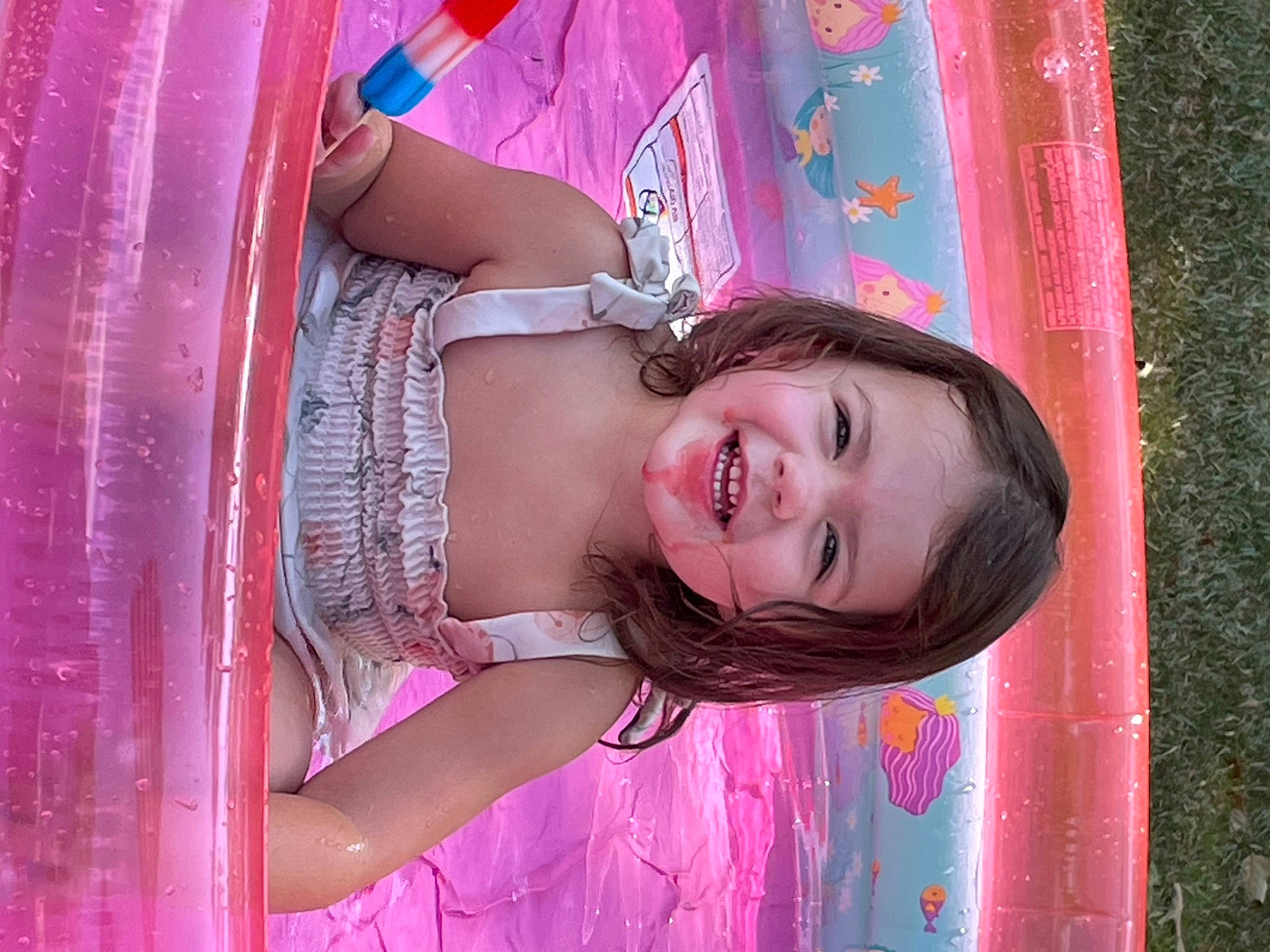 Hattie is registered to the contest to win money with this photo: chin, eyelash, fun, happy, head, iris, joy, leisure, lip, magenta, person, pink, plant, purple, red, skin, smile, textile, tree, violet