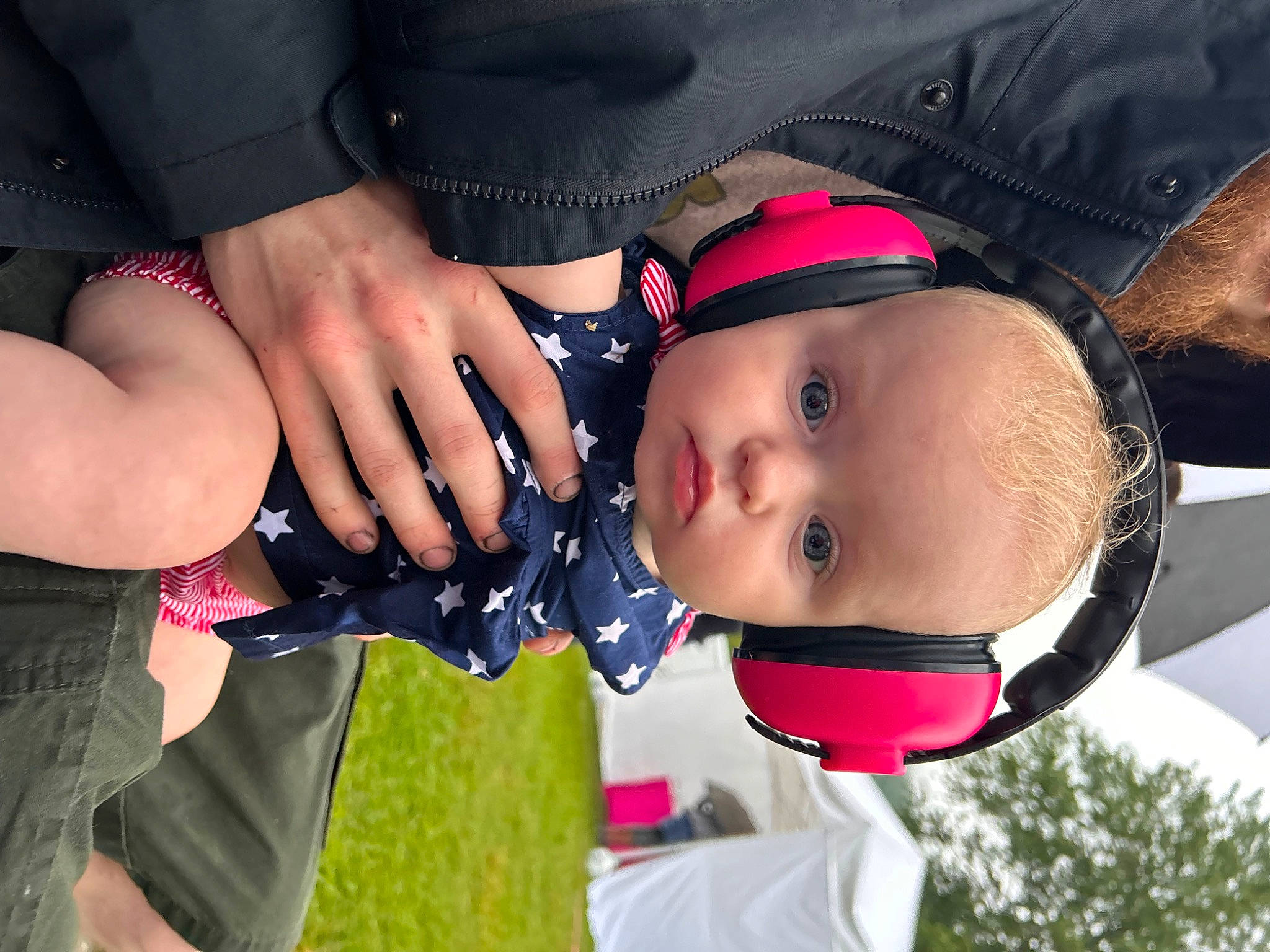 Lilah joined the competition — help win amazing prizes! baby, child, event, eyewear, fashion_accessory, finger, fun, gesture, grass, happy, leisure, person, personal_protective_equipment, pink, plant, recreation, sunglasses, thumb, toddler, tree